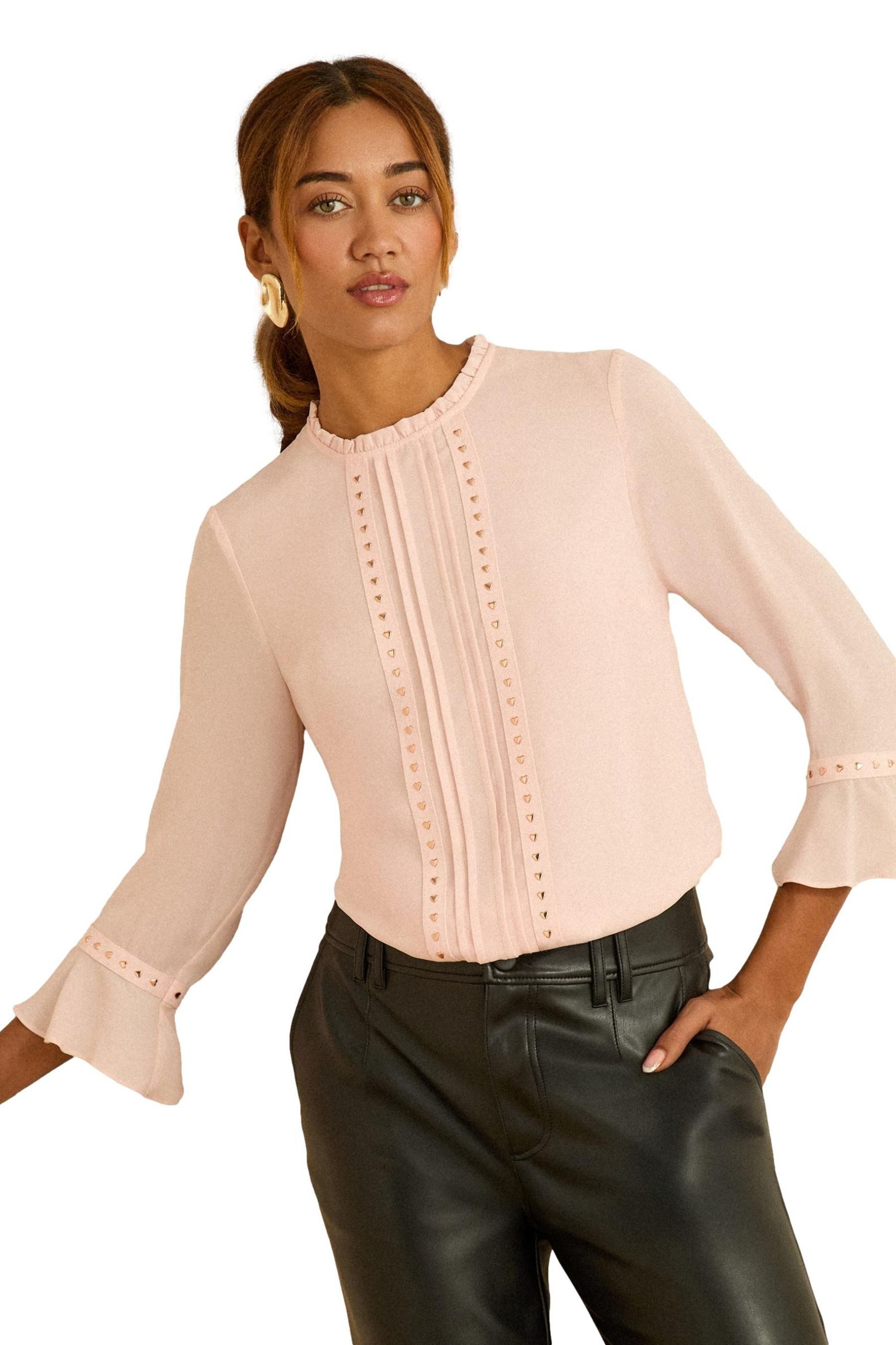 Love & Roses Langarmbluse Love & Roses Bluse mit Trompetenärmeln, Regular (1-tlg)