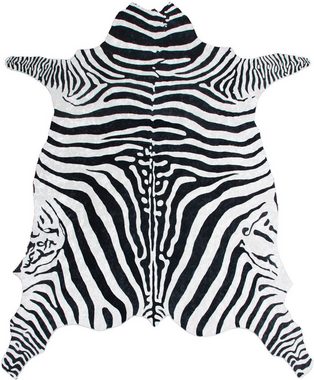 Teppich Zebra, Bruno Banani, tierfellförmig, Höhe: 6 mm, Druckteppich in Fellform, Zebra-Optik, angenehme Haptik