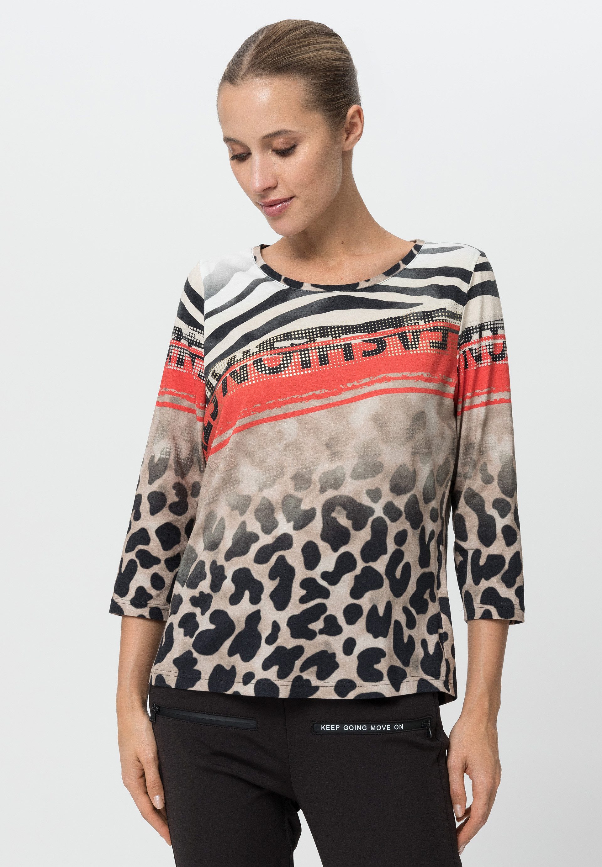 3/4-Arm-Shirt mit Alloverprint