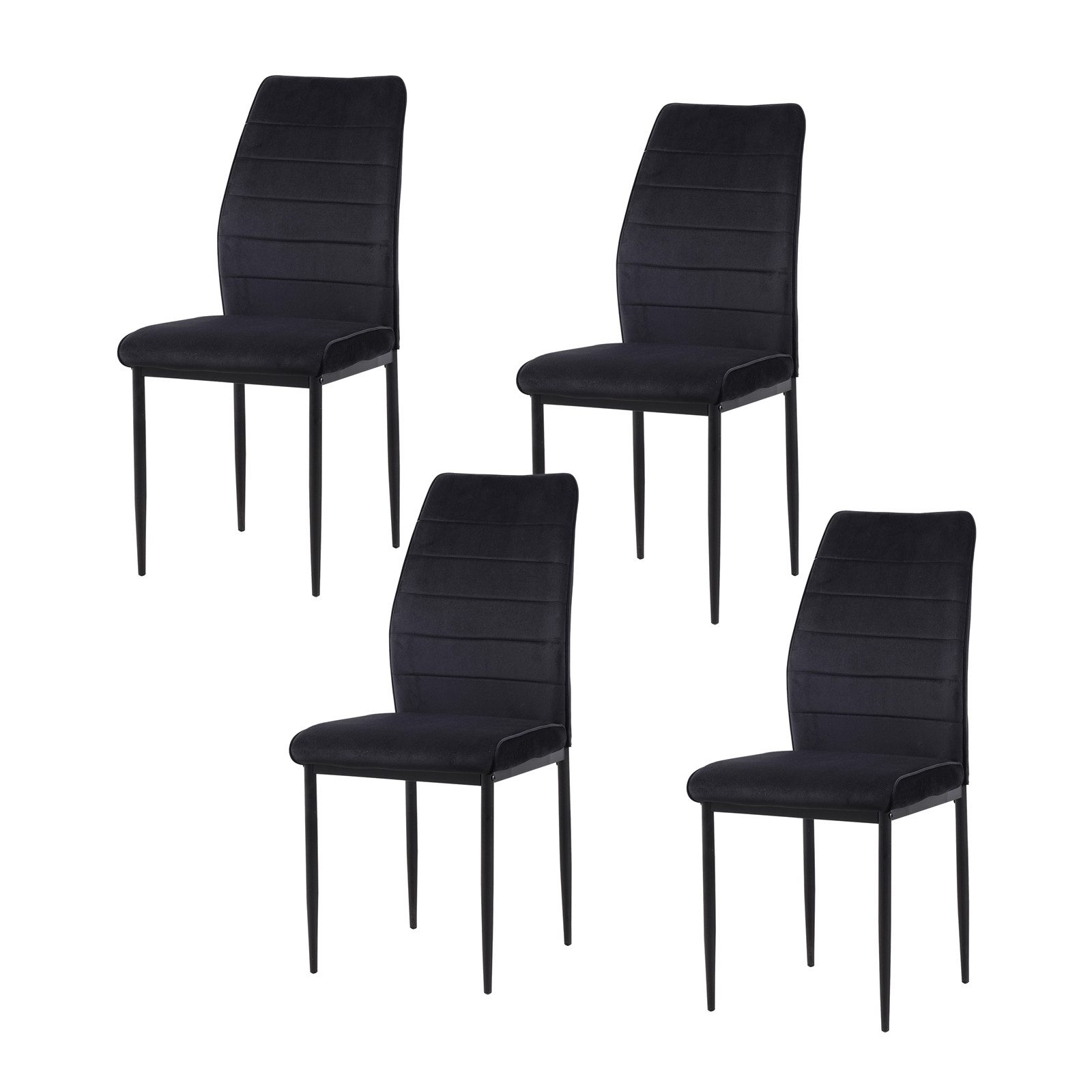 HTI-Living Polsterstuhl Esszimmerstuhl Madison Samt Schwarz 4er-Set (Set, 4 St), Polsterstuhl Velvet
