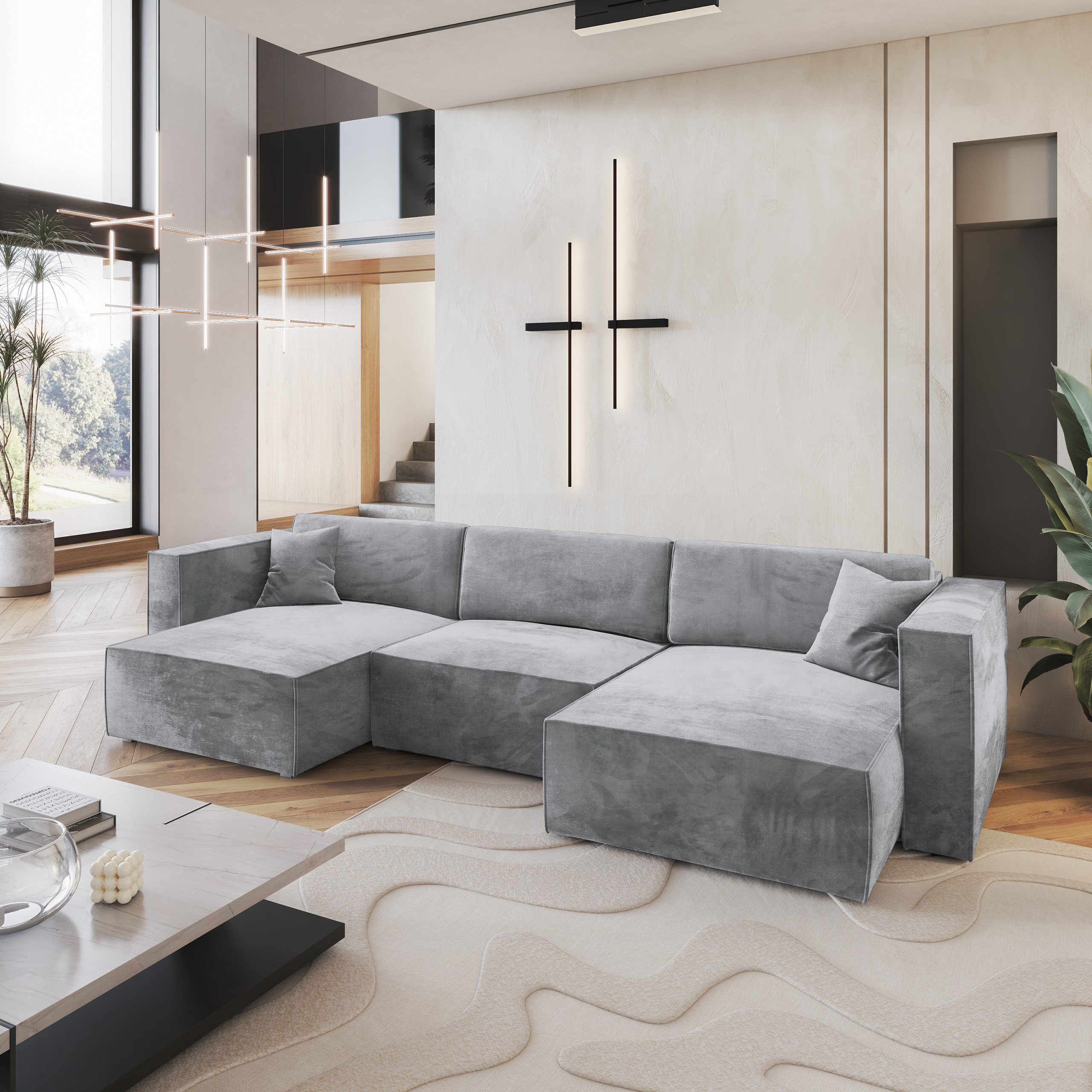 Masseno Ecksofa SARMO mit Schlaffunktion U-Form, günstig online kaufen