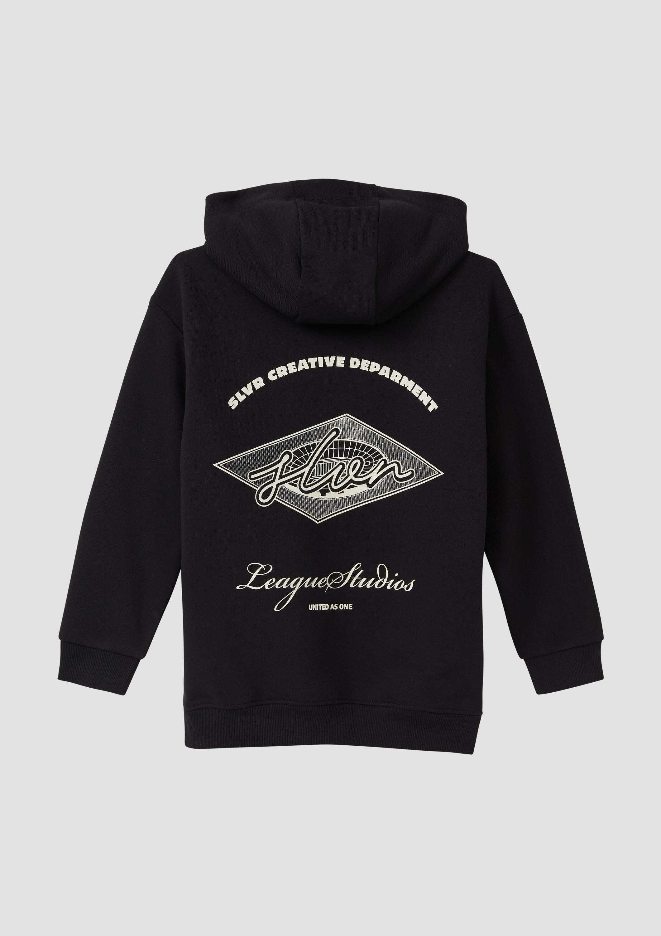 s.Oliver Sweatshirt Sweatshirt Oversize Hoodie mit Rückenprint und kuscheliger Innenseite