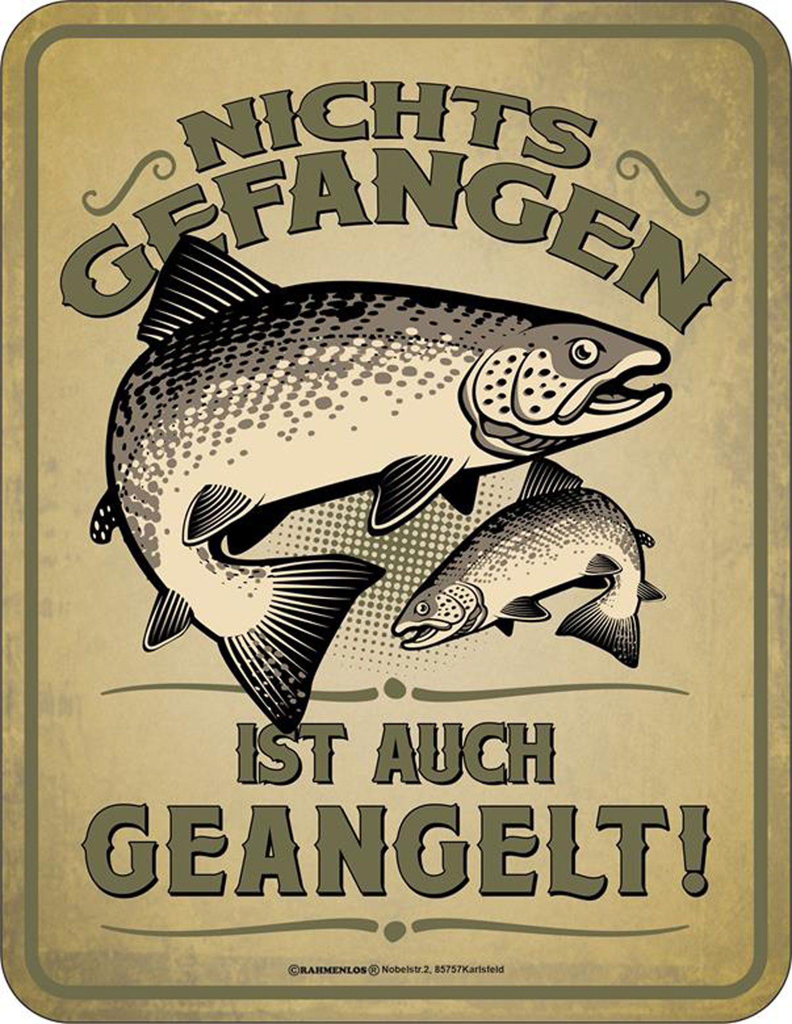 Metallschild Angler - Fun-Schilder - nichts gefangen