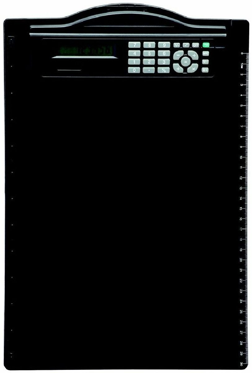 Schreibmappe Schreibplatte A4 mit Rechner schwarz.