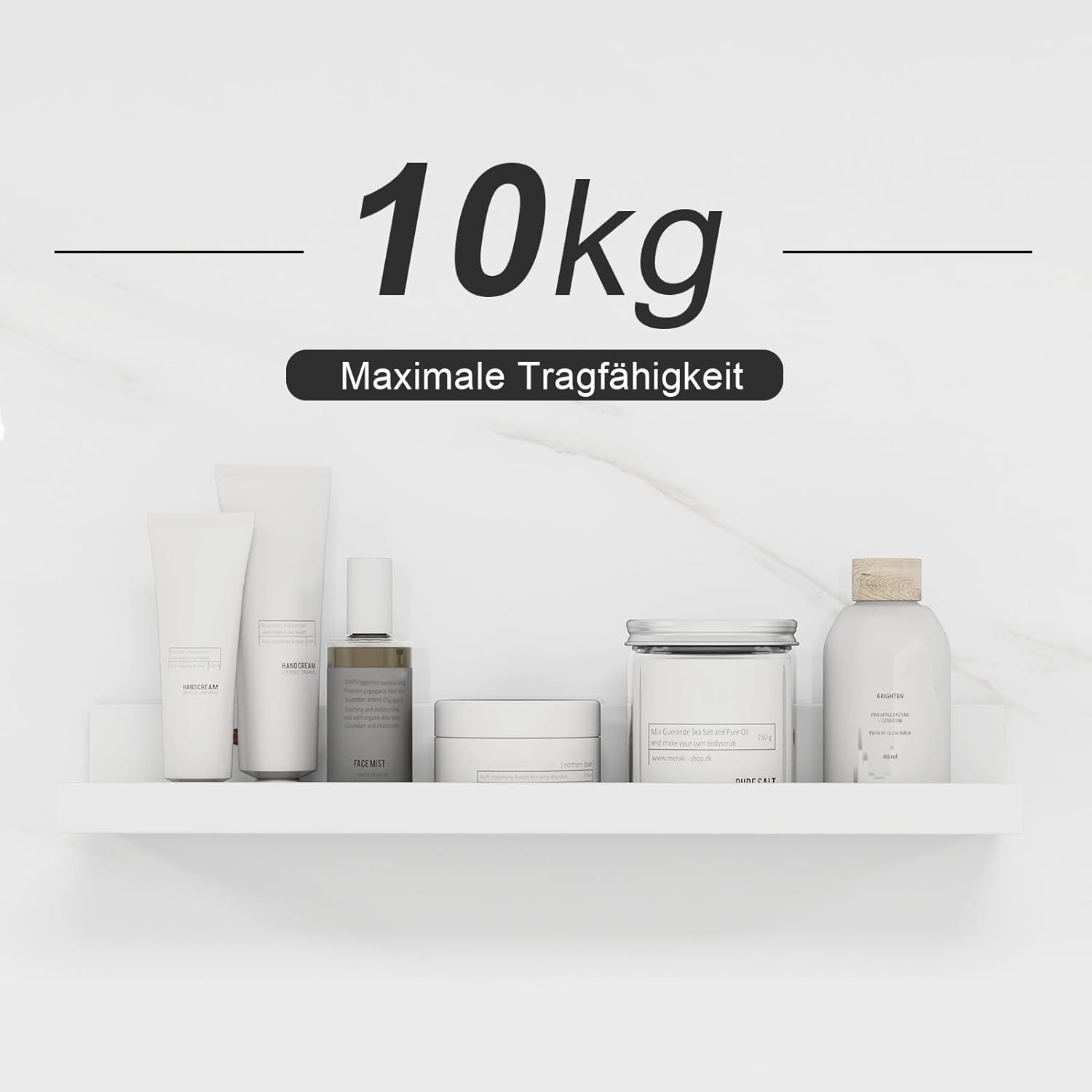 Youyijia Wandregal 3er Set, 38 cm breit,Schweberegal, Wandboards Klemmstativ