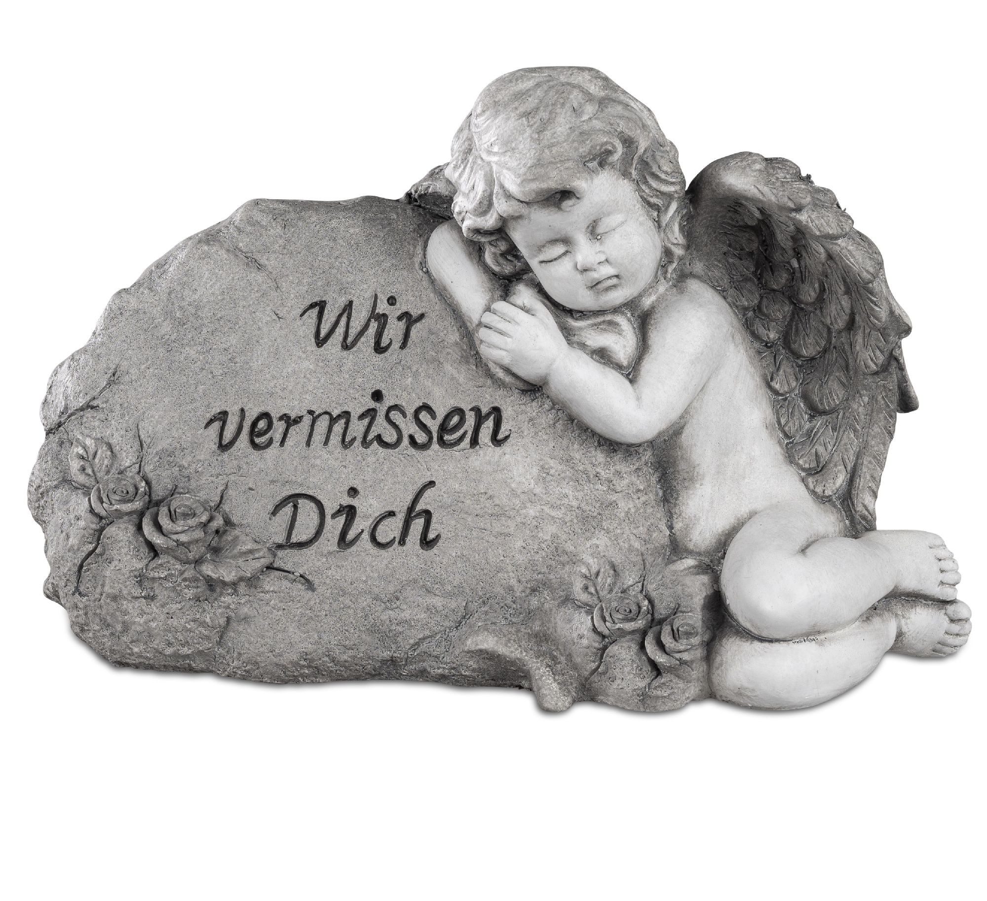 formano Dekofigur Trauerdekoration, Höhe: 25cm, Farbe: Grau, Motiv: Engel