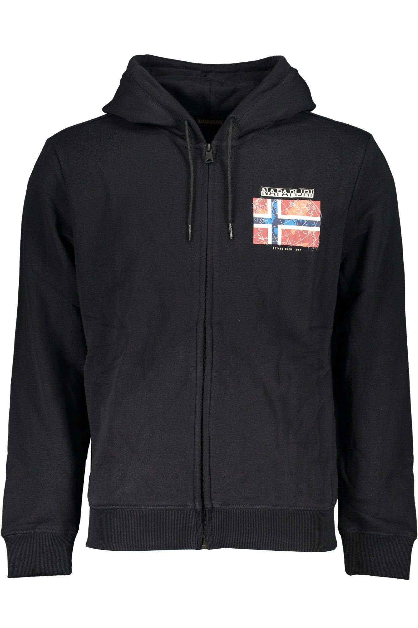 Napapijri Sweatshirt Schwarzes Herren-Sweatshirt mit Kapuze &