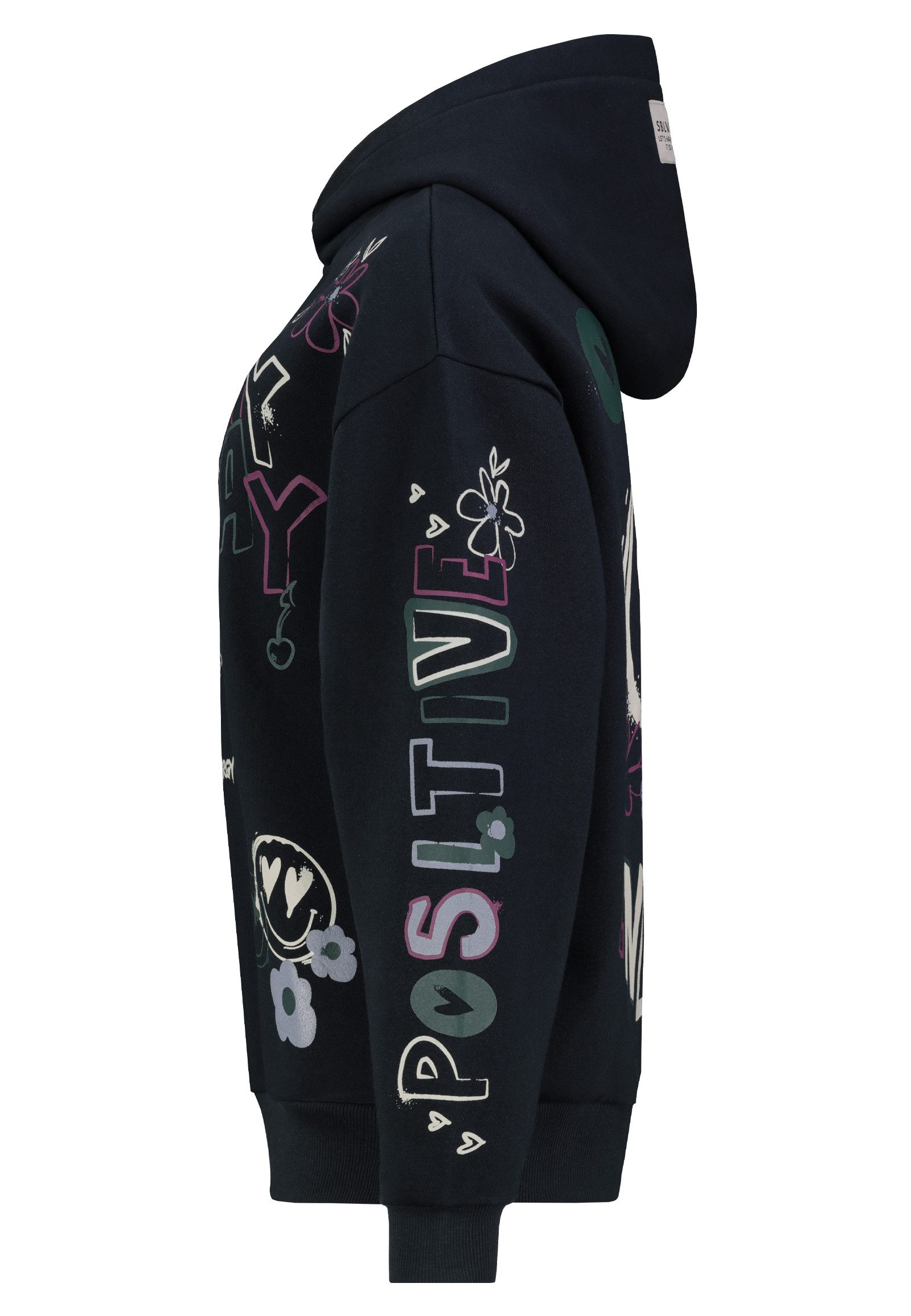 SUBLEVEL Hoodie Mit Kapuze und farbenfrohem Motivprint (1-tlg) Positive Vibe Hoodie