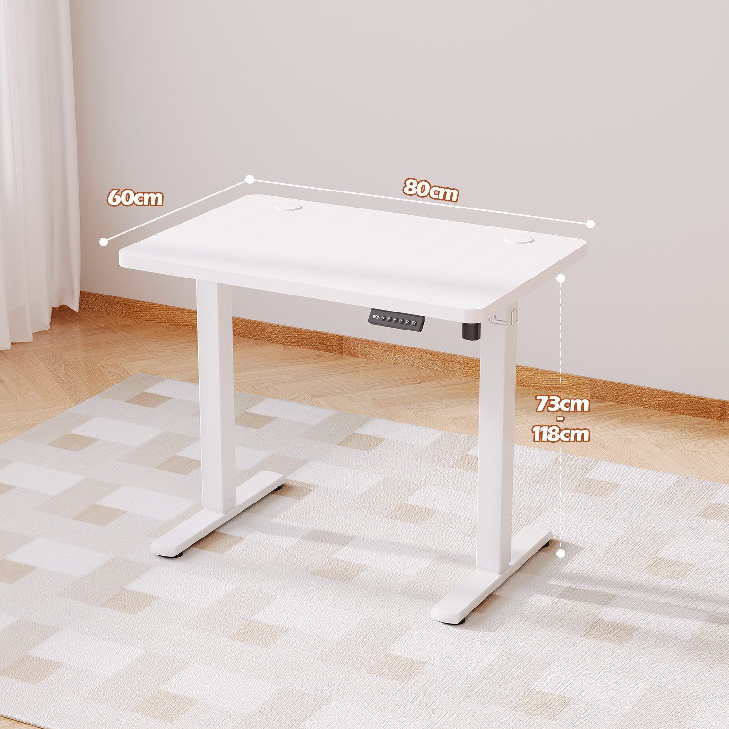 HOMALL Schreibtisch Schreibtisch Höhenverstellbarer mit Gedächtnis und Sitzerinnerung (2-lagige Hohenverstellung mit sitzender Erinnerungsfunktion und USB-Ladeanschluss)