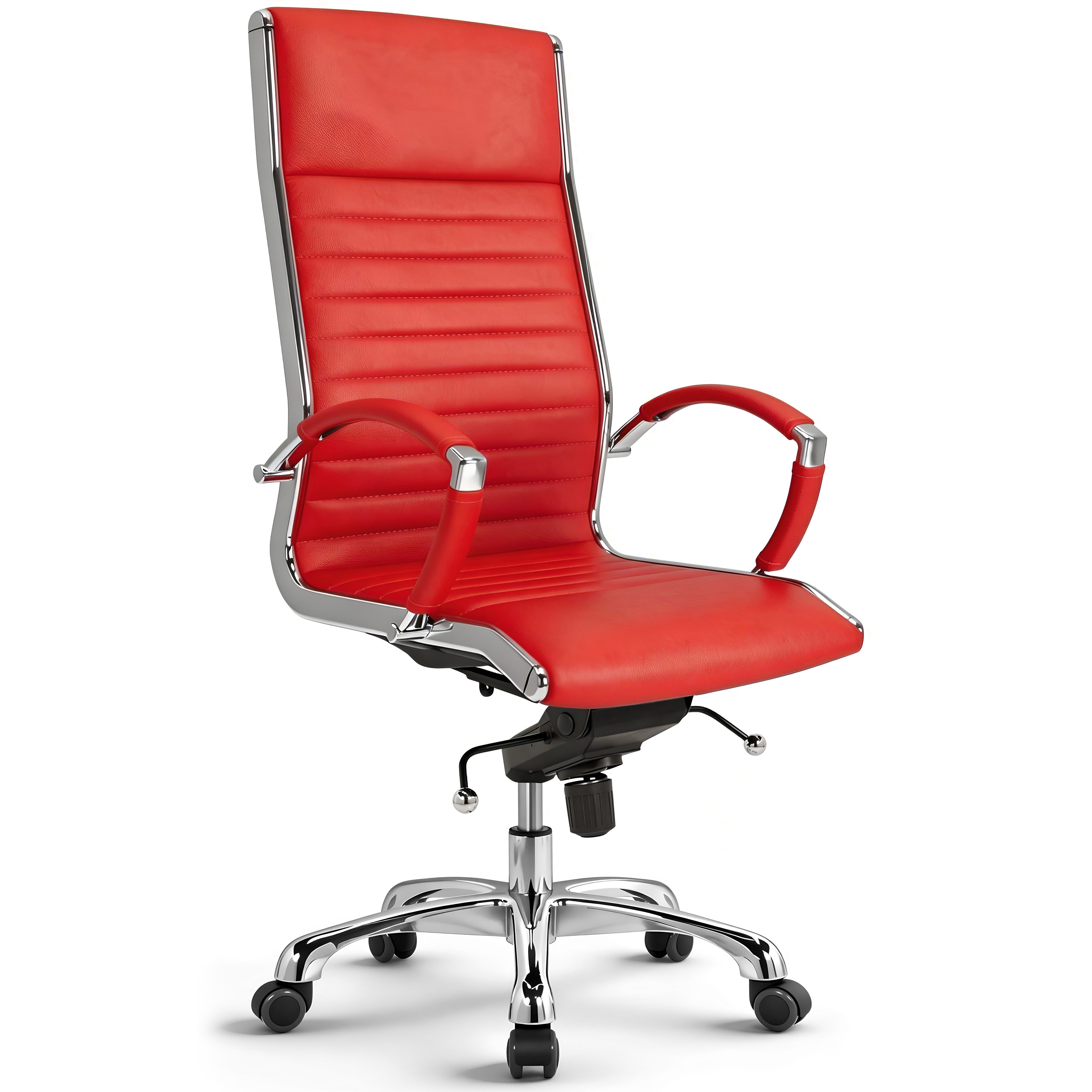 Versee Chefsessel VERSEE Montreal Bürostuhl Leder, 150kg belastbar, ergonomisch (Ergonomischer Drehstuhl für Arbeitszimmer), mit Lendenstütze, höhenverstellbar, gepolstert, Wippmechanik