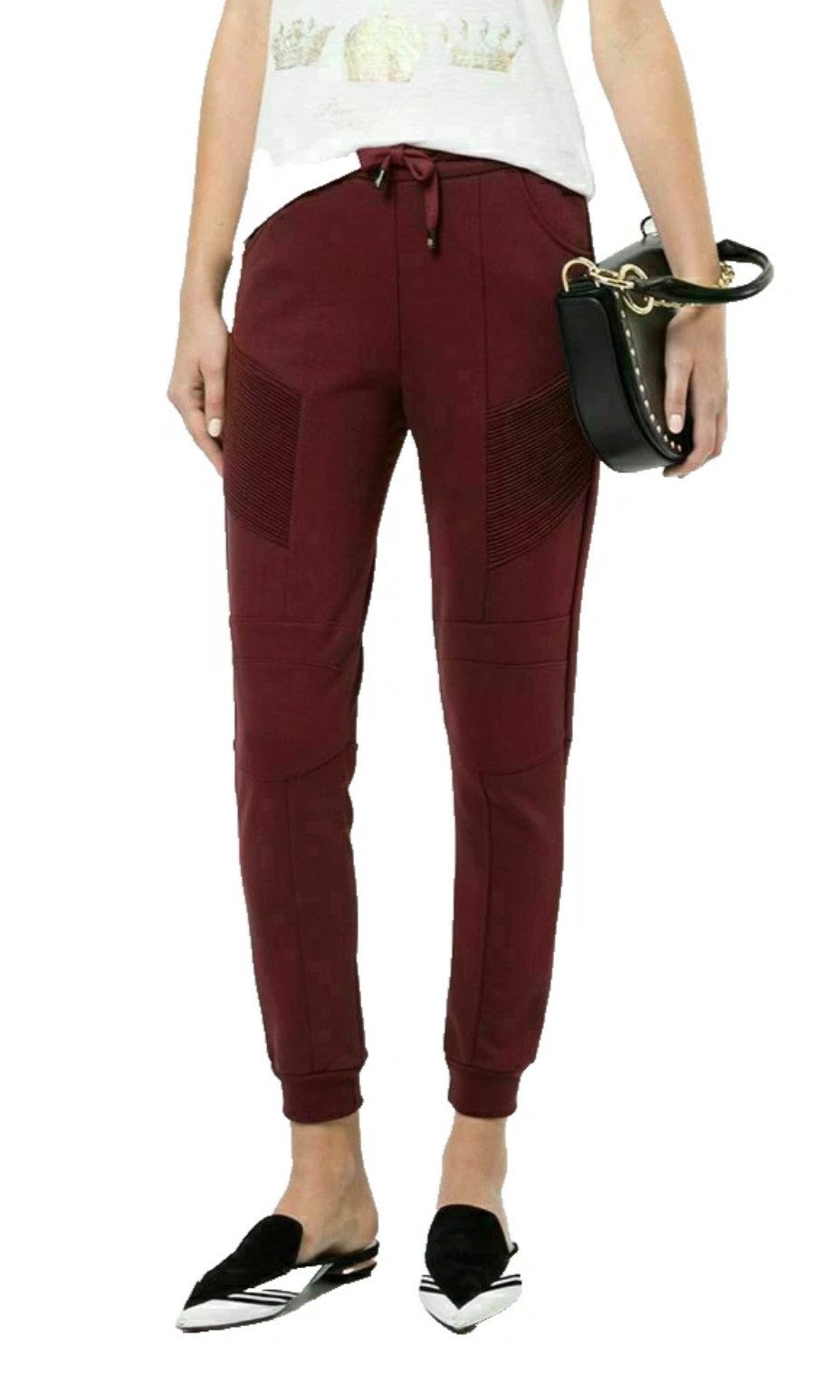 Balmain Paris Jogginghose Biker-Style Jogginghose Jogpants Lounge Hose Slim Fit Gesäßtasche mit Reißverschluss und Logo-Zipper