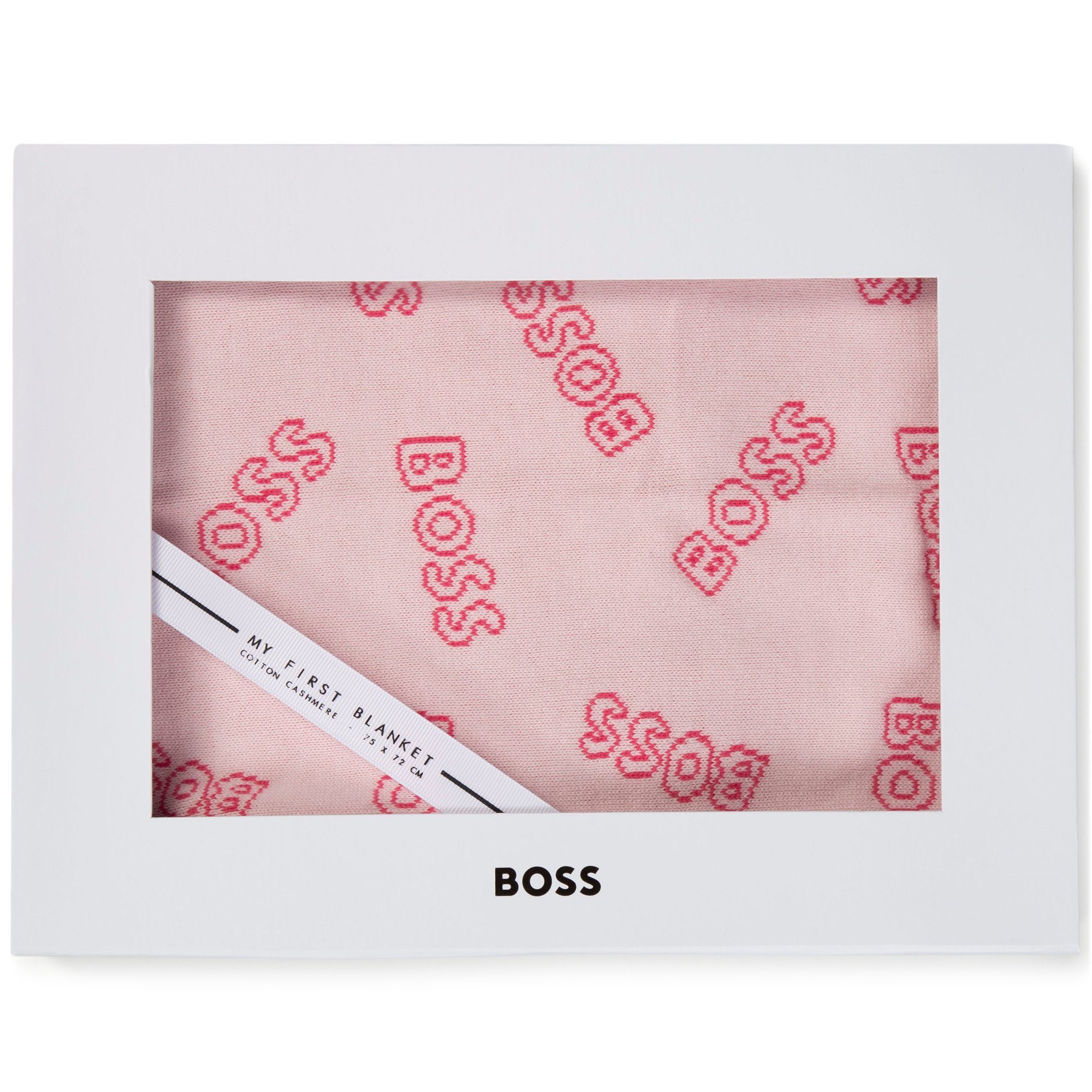 Baumwolle Logo 75 rosa cm 75cm, x Babydecke Strickdecke BOSS Hugo Boss Babydecke