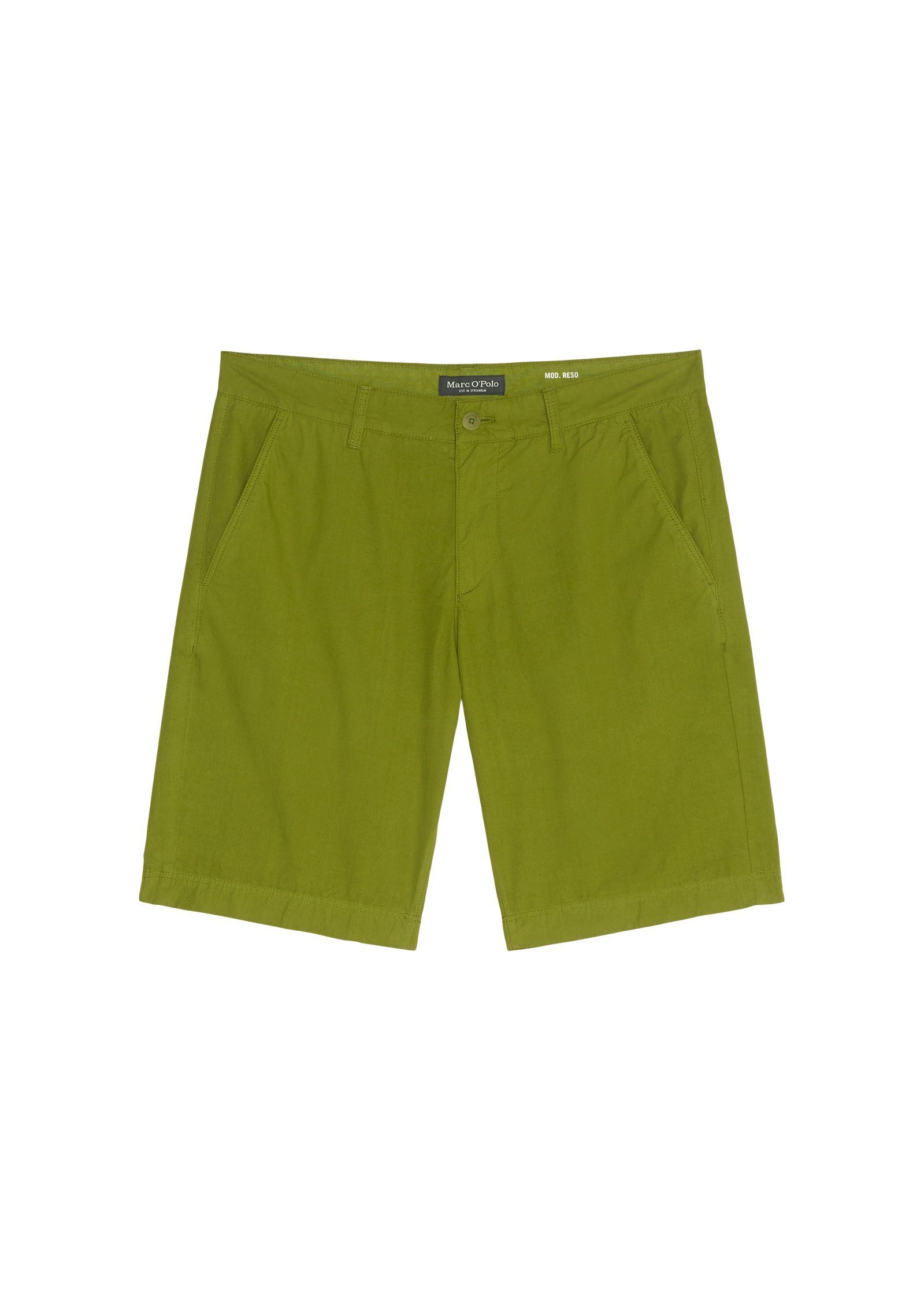 Cotton-Popeline Shorts aus O'Polo grün Organic Marc