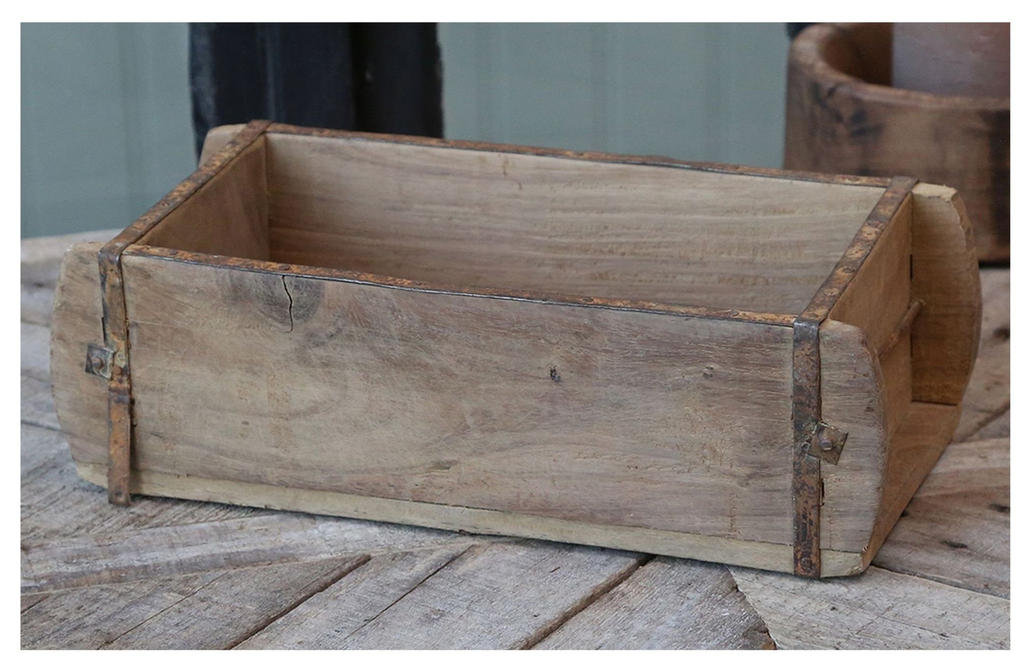 Holzkiste Ziegelform alte Backsteinform Holz Kiste Unika Einfach Chic Antique