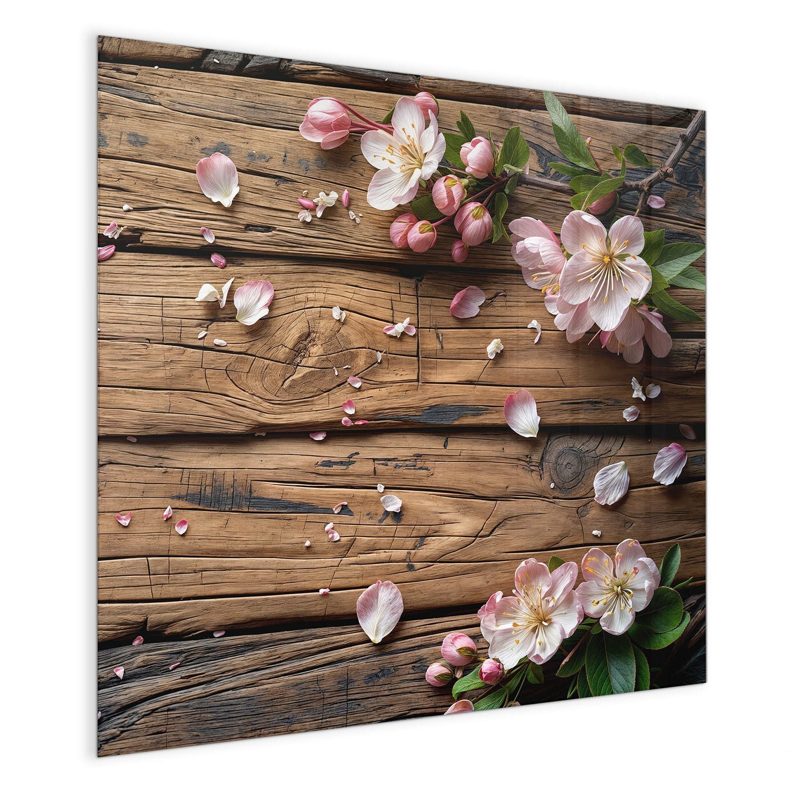 Primedeco Magnettafel Glas Blüten auf Holz Pinnwand Whiteboard beschreibbar günstig online kaufen