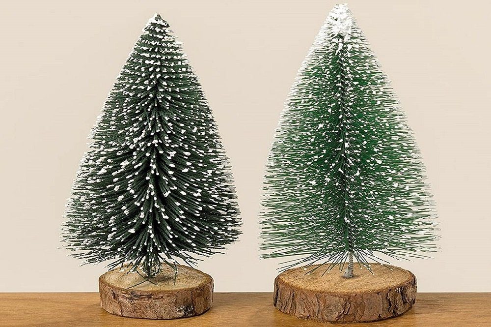 Deko-Baum H16cm GmbH Holz Weihnachtsbaum GRUPPE grün 2er-Set BOLTZE Künstlicher