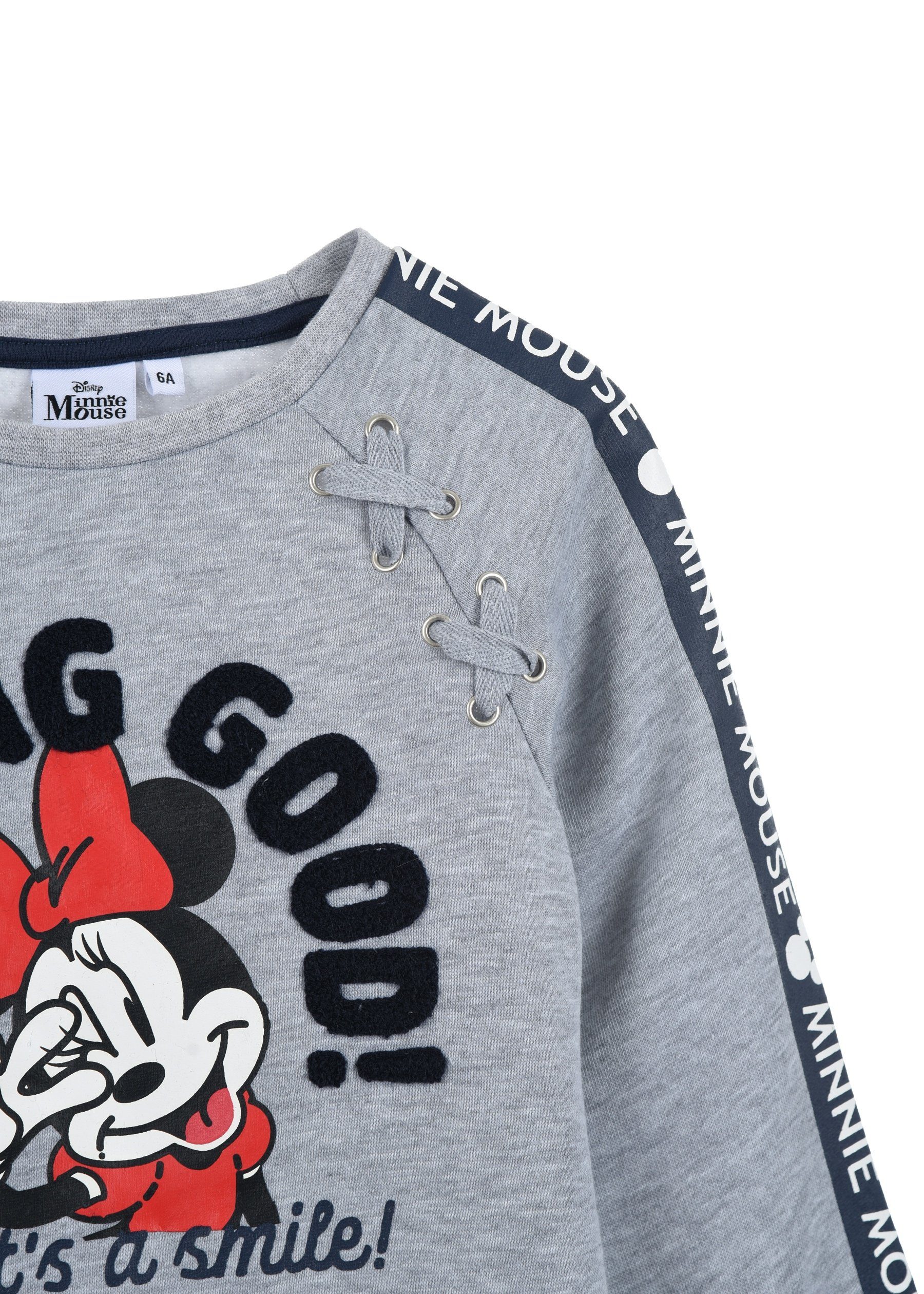 Disney Minnie Mouse Sweatkleid Sweatkleid Kinder Mädchen Grau Kleid Dress