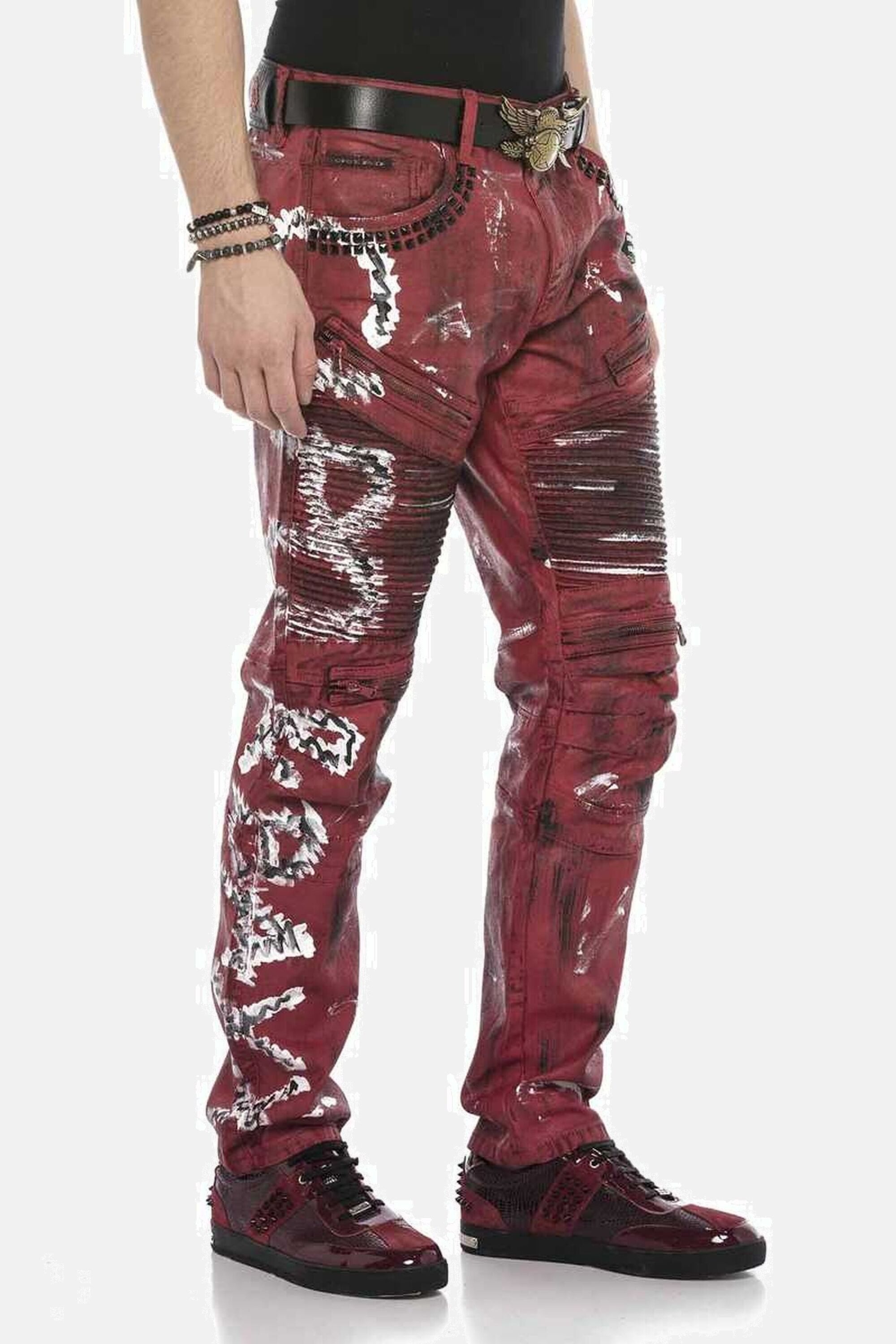 Cipo & Baxx Slim-fit-Jeans DENIM Röhrenjeans mit Farbbeschichtung, CD608