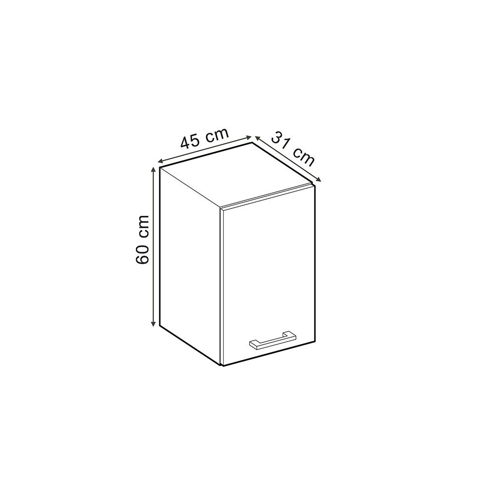 Vicco Hängeschrank R-Line, Schwarz Beton/Anthrazit, 45 cm (1-St)