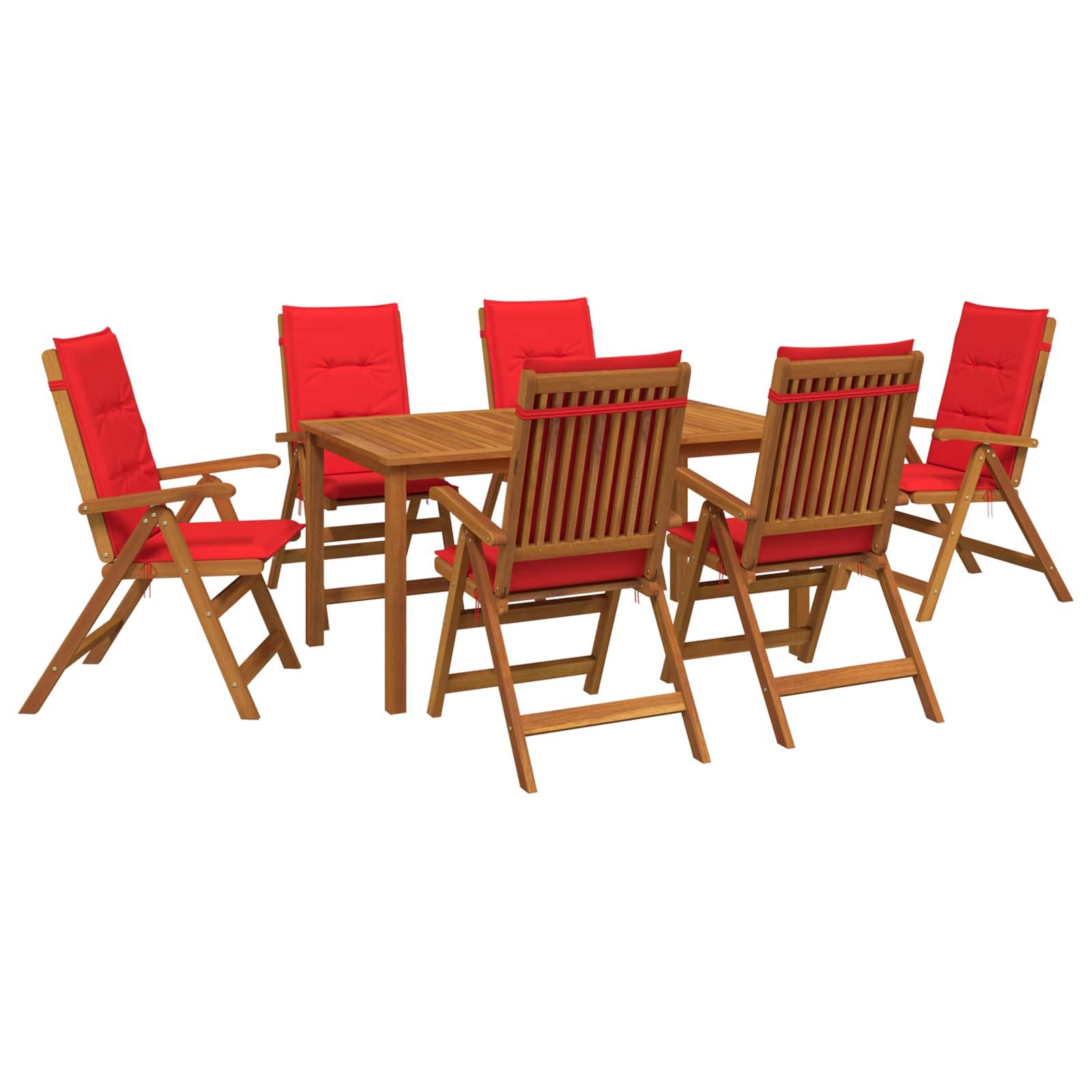 vidaXL Gartenlounge-Set 7-teiliges Garten Essset Natur Massivholz