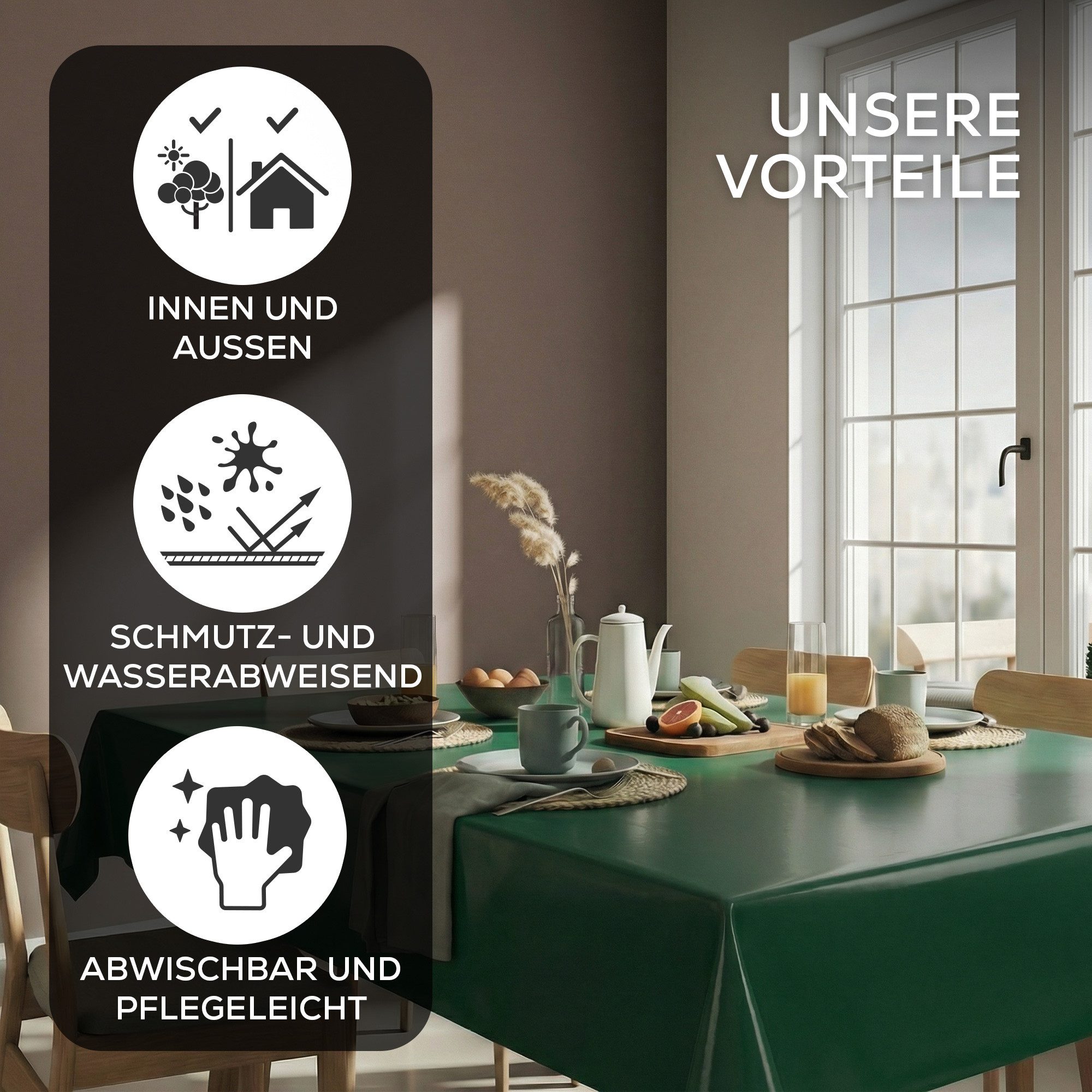 Beautex Tischdecke Wachstuchtischdecke einfarbig abwischbar fleckenabweisend aus uni (1-tlg), Wasserundurchlässig, Strapazierfähig, Zuschneidbar, Pflegeleicht