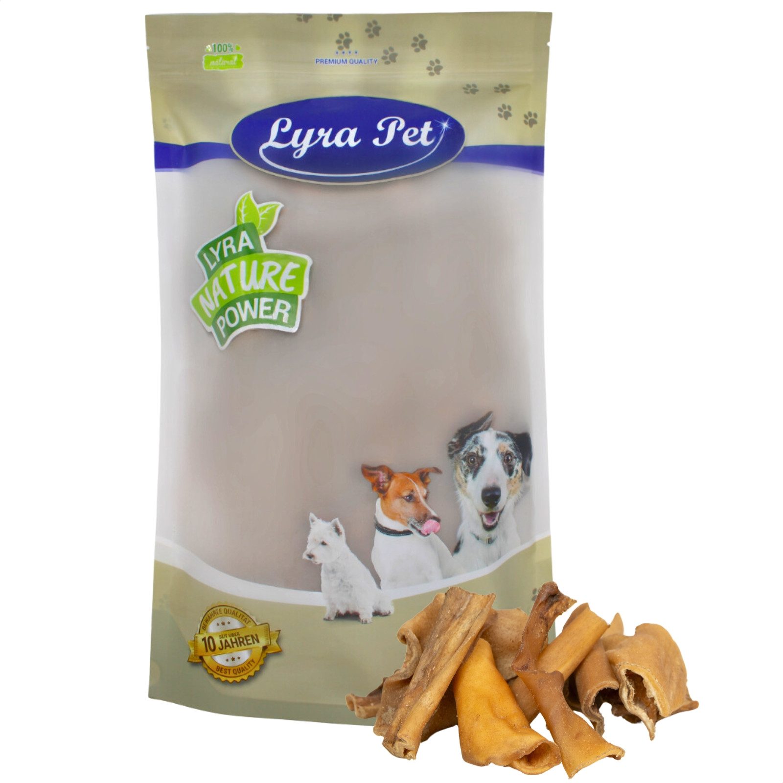 Lyra Pet 1 kg Lyra Pet® Rinderkopfhaut Abschnitte 4 - 8 cm Rind, Kausnacks für: Hund