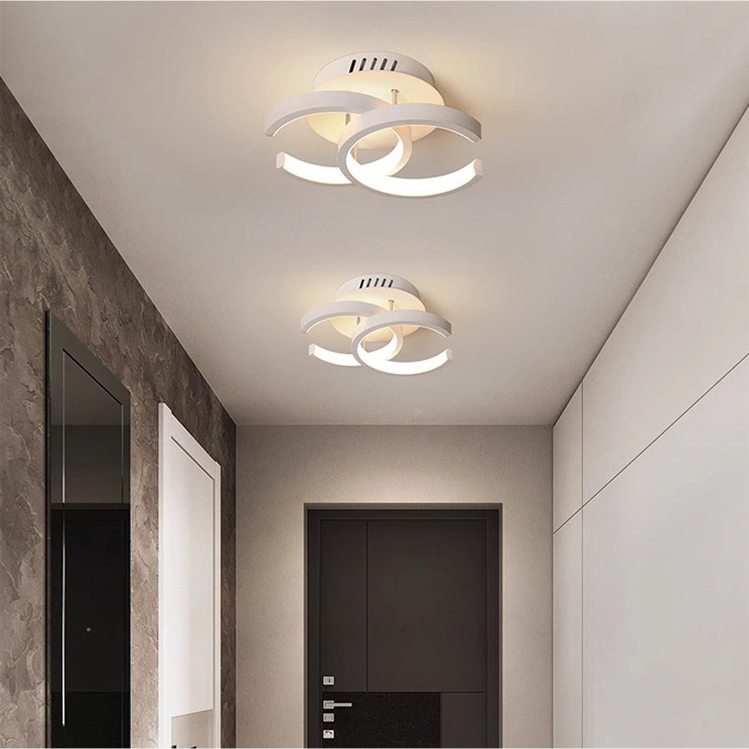 Toomoke Deckenleuchten 3-Farbige Decken-Lampe Dimmbar LED Deckenleuchte, LED fest integriert, Warmweiß, Neutralweiß, Kaltweiß, Wohnzimmer Flur Eingang – Bild 4 von 5