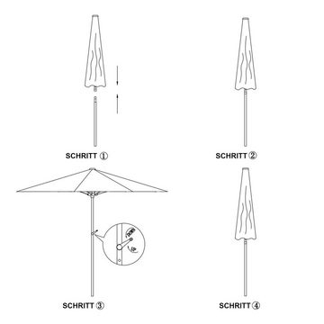 BIGTREE Sonnenschirm Ø3m Gartenschirm, 8 Schirmknochen,verstellbare Kurbel