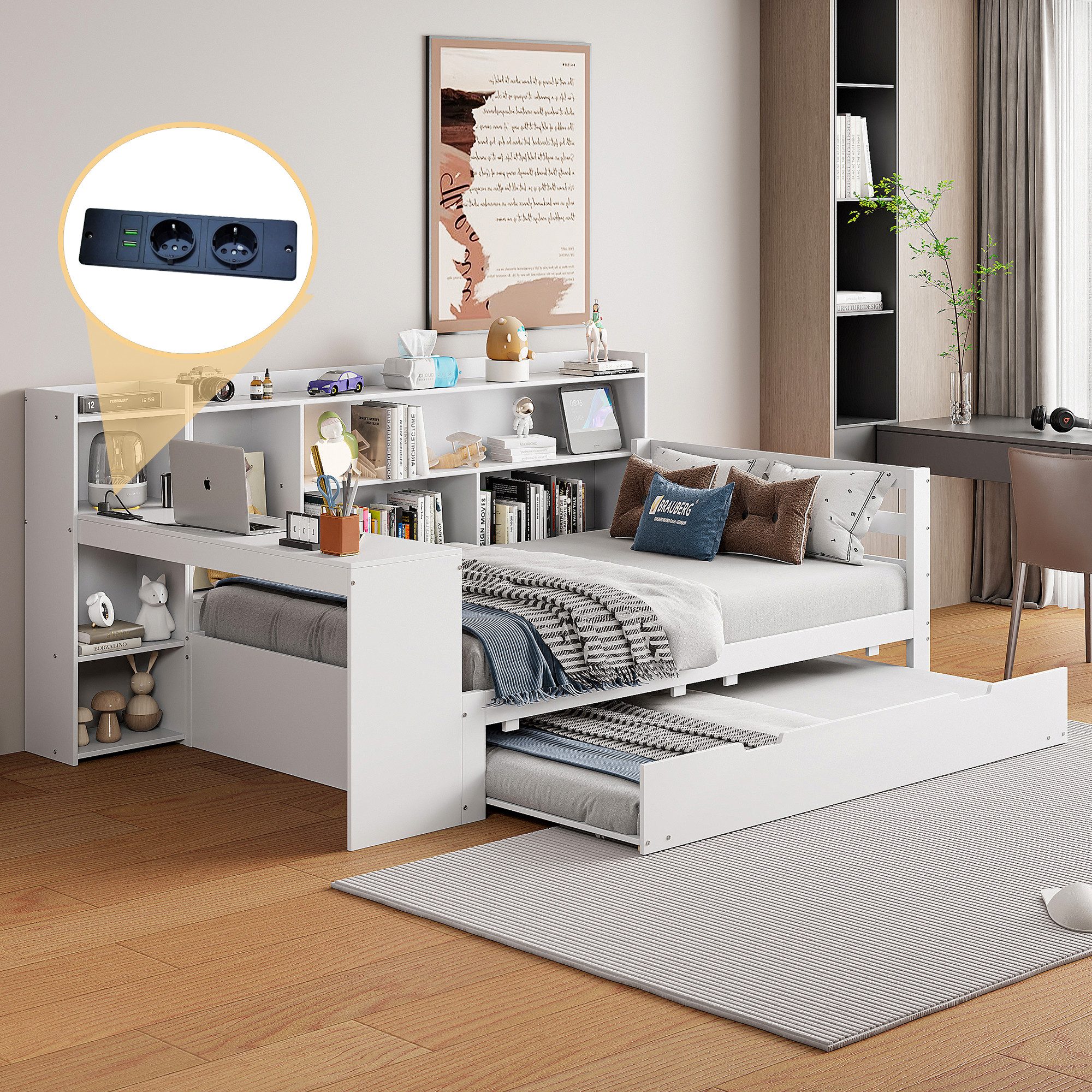 HAUSS SPOLE Schlafsofa 90x200 mit Schreibtisch, günstig online kaufen