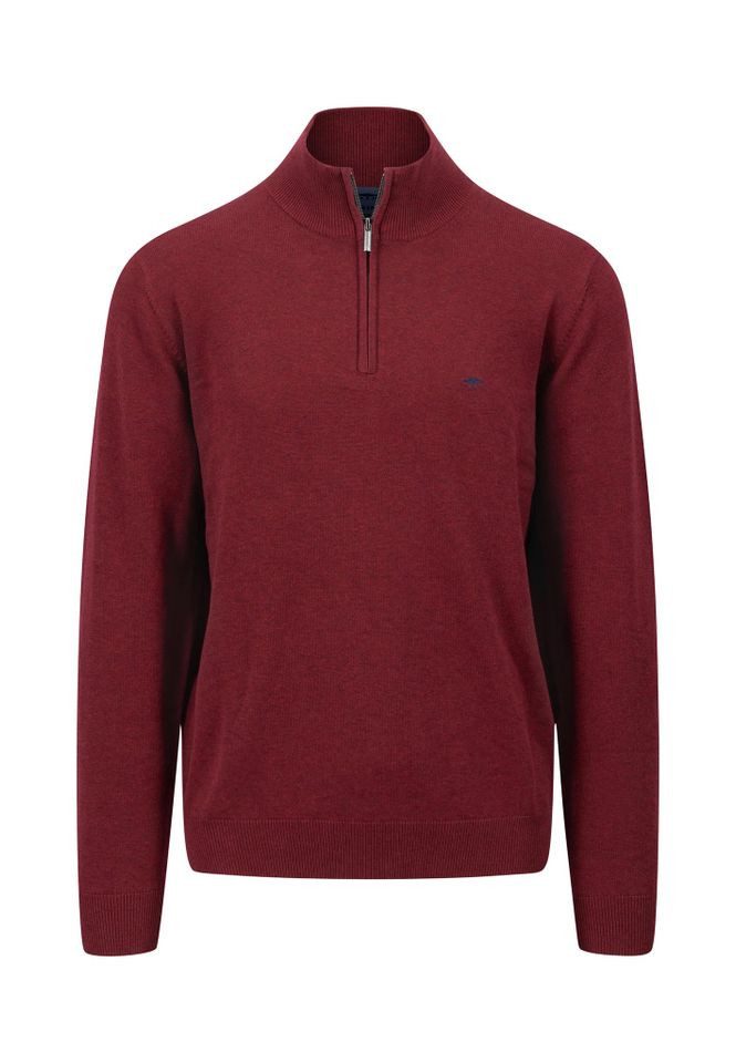 Strickpullover - Troyer-Zip, Superfine - hochwertiger Strickpullover