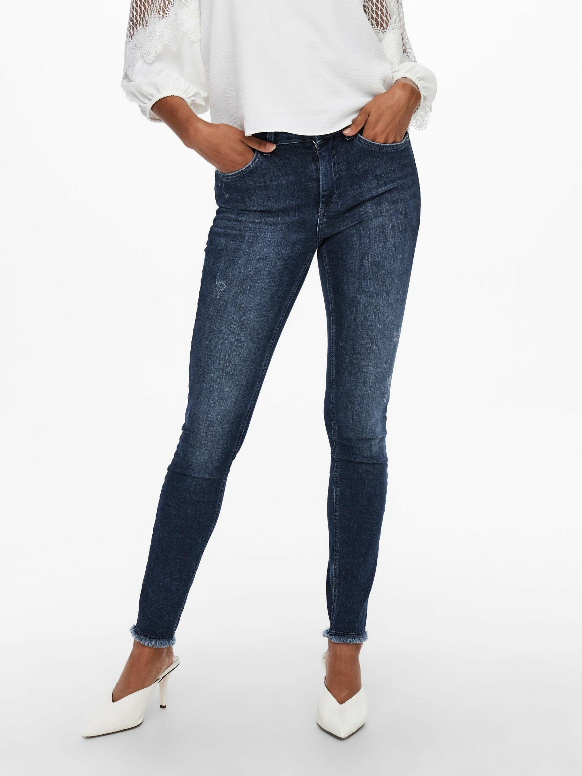 ONLY Skinny-fit-Jeans "ONLBLUSH LIFE MID SK ANK RAW" günstig online kaufen