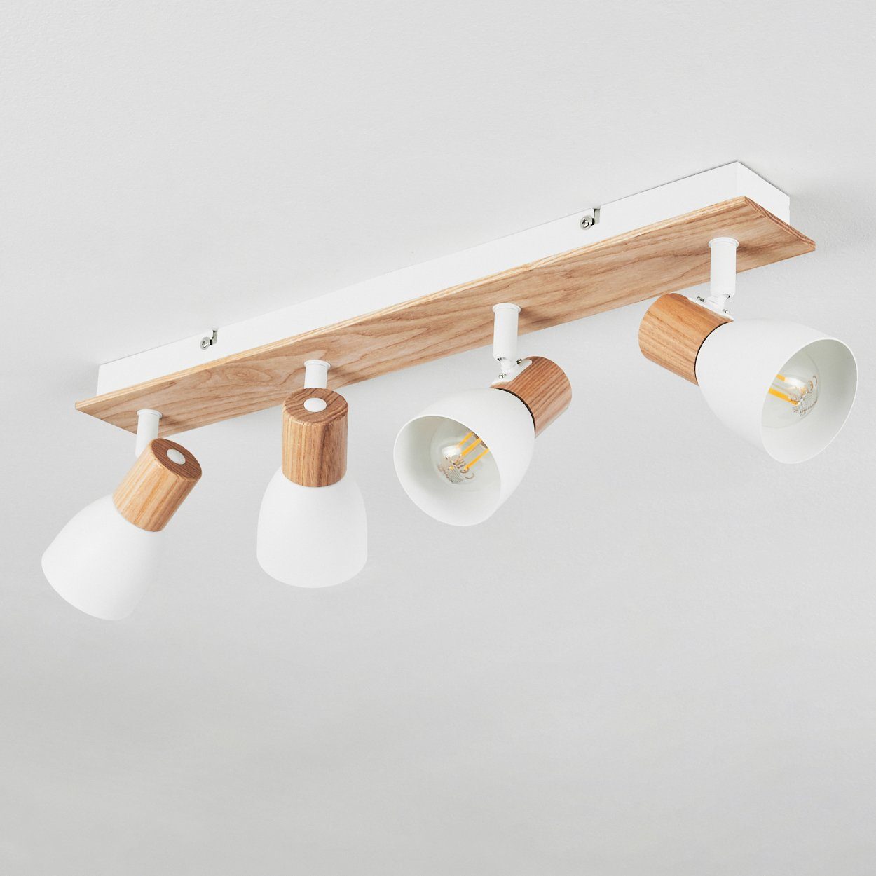 ohne Natur/Weiß, Metall/Holz »Marostica« moderne in Deckenlampe Deckenleuchte aus hofstein Leuchtmittel