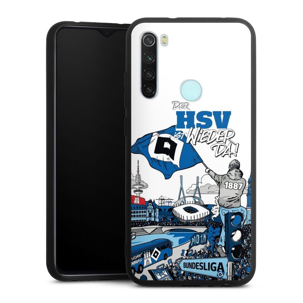 DeinDesign Handyhülle Hamburger SV Offizielles Lizenzprodukt Aufstieg, Xiaomi Redmi Note 8 (2021) Silikon Hülle Premium Case Smartphone Cover
