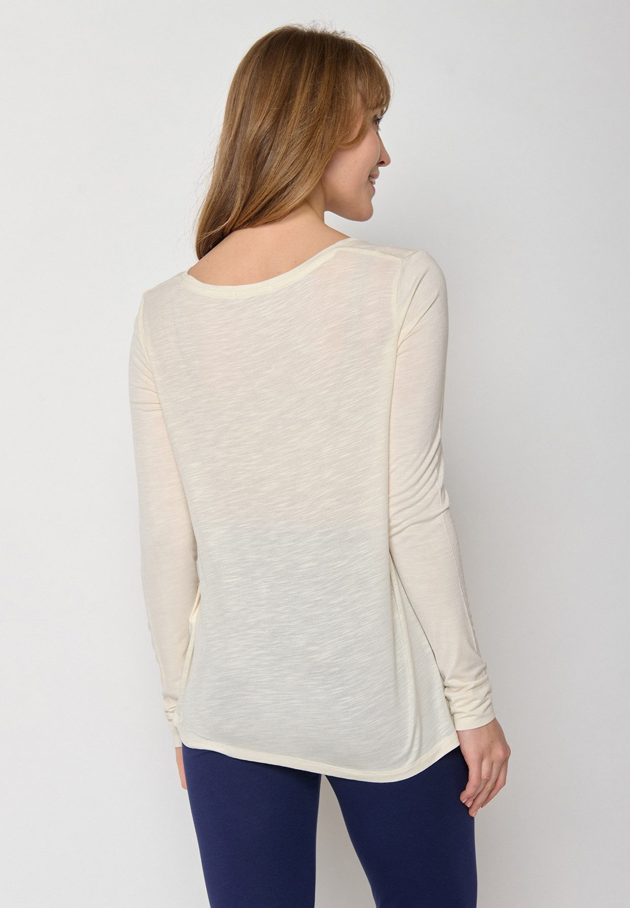 GreenBomb Longsleeve Mind Nature Upwind Motiv Natur (1er-Pack) A Line, schmaler langer Ärmel, weicher Fall, LENZING™ ECOVERO™