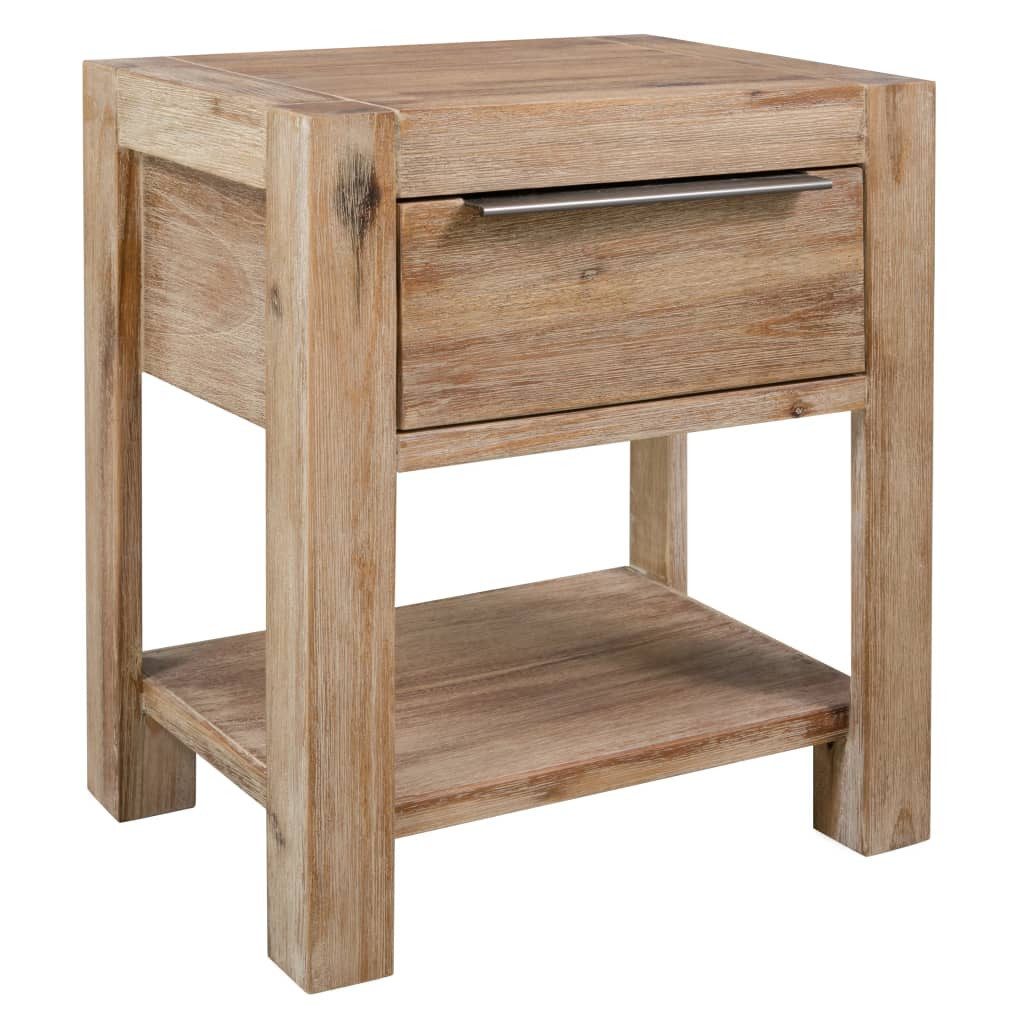 vidaXL Nachttisch NA Nachttische mit Schubladen2er Set 40x30x48 cm Akazie Massivholz