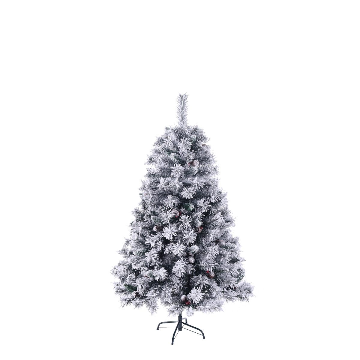SVITA Künstlicher Weihnachtsbaum Weihnachtsbaum, Nordmanntanne, 371 Spitzen, Schnee, Tannenbaum, Kunstbaum, PVC, 150 cm