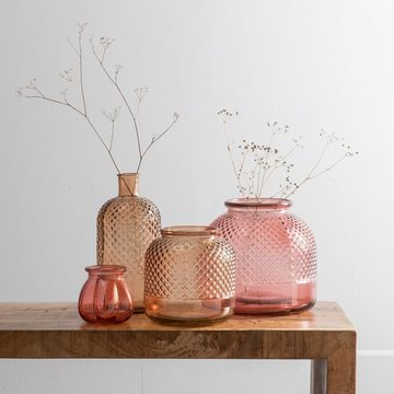 Bigbuy Dekovase Vase Rosa Recyceltes Glas 24 x 24 x 24 cm