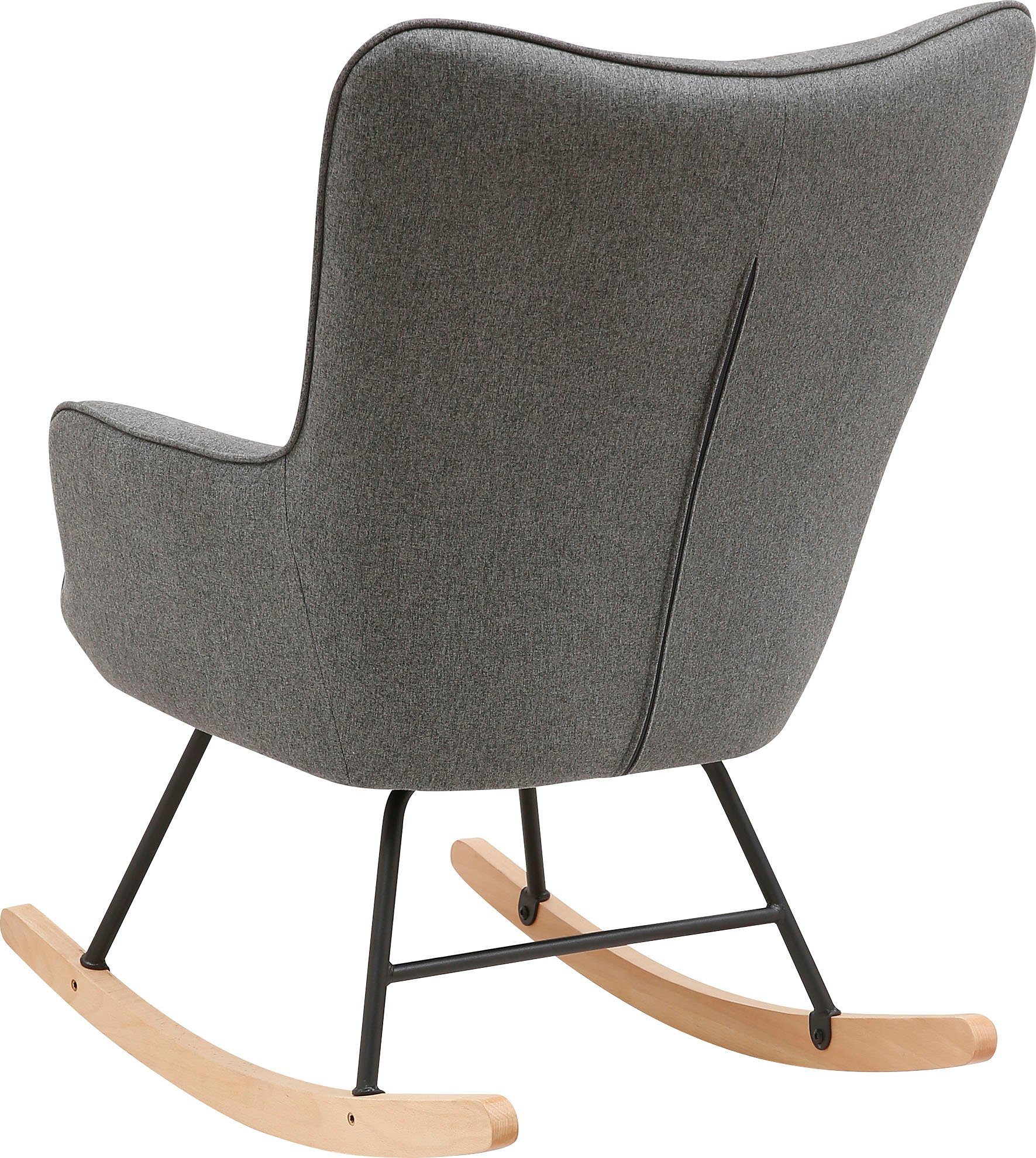 byLIVING Schaukelstuhl Richie (1 St), moderne Metallbeine mit Holzkufe, in Webstoff oder Cord erhältlich – Bild 5 von 5