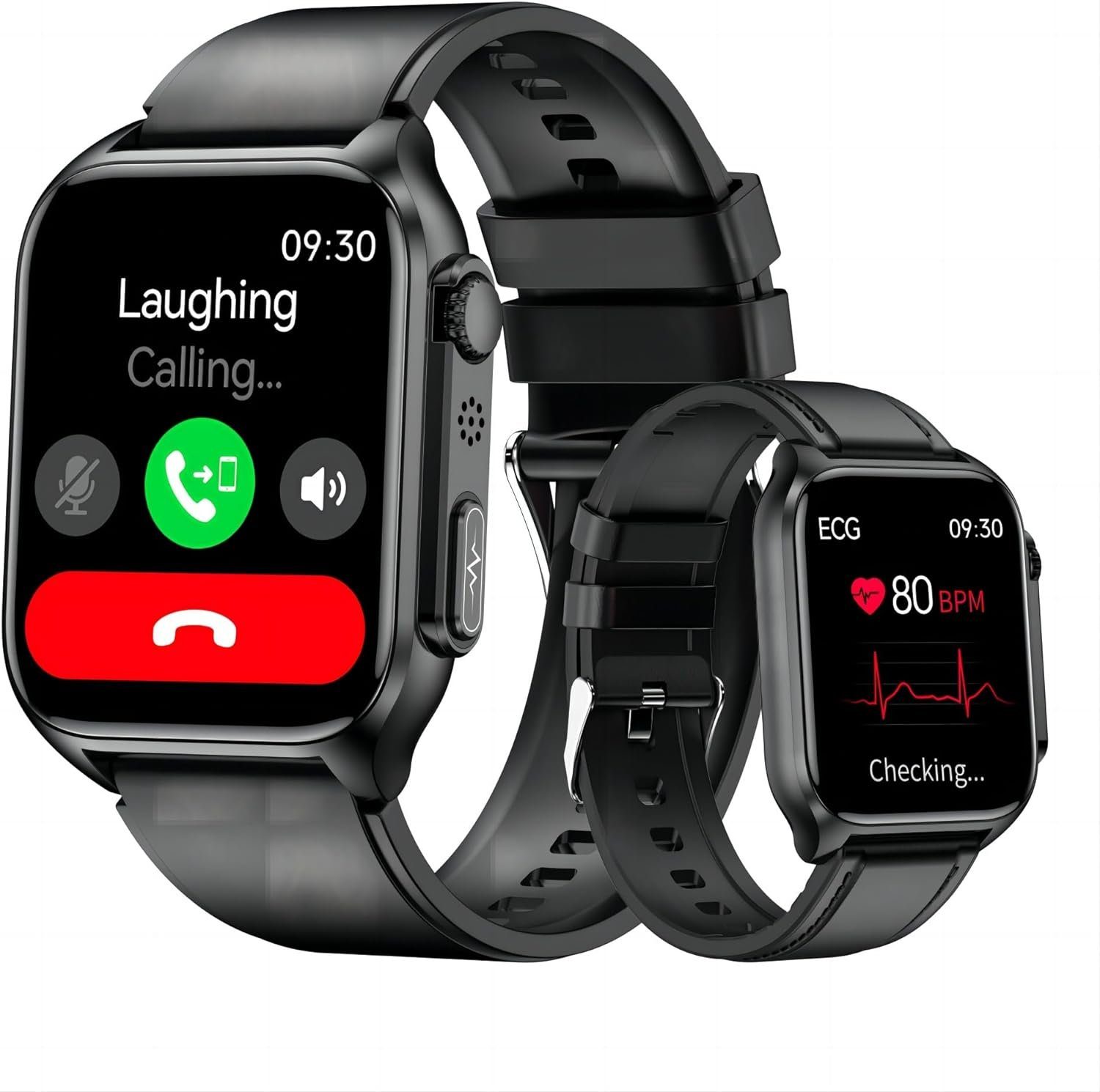 DigiKuber Smartwatch (1,96 Zoll, Android, iOS), mit EKG & Zifferblatt/Anruf  Annehmen,Blutzucker Blutdruck Herzfrequenz