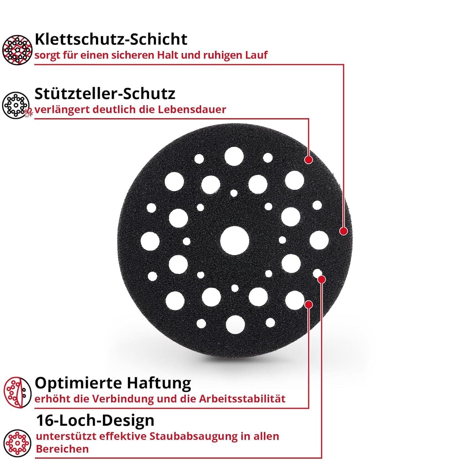 Einhell Schleifpapier, (1 St), Schleiftellerschoner, Ø 123 mm (doppelseitige Klettaufnahme, verlänger