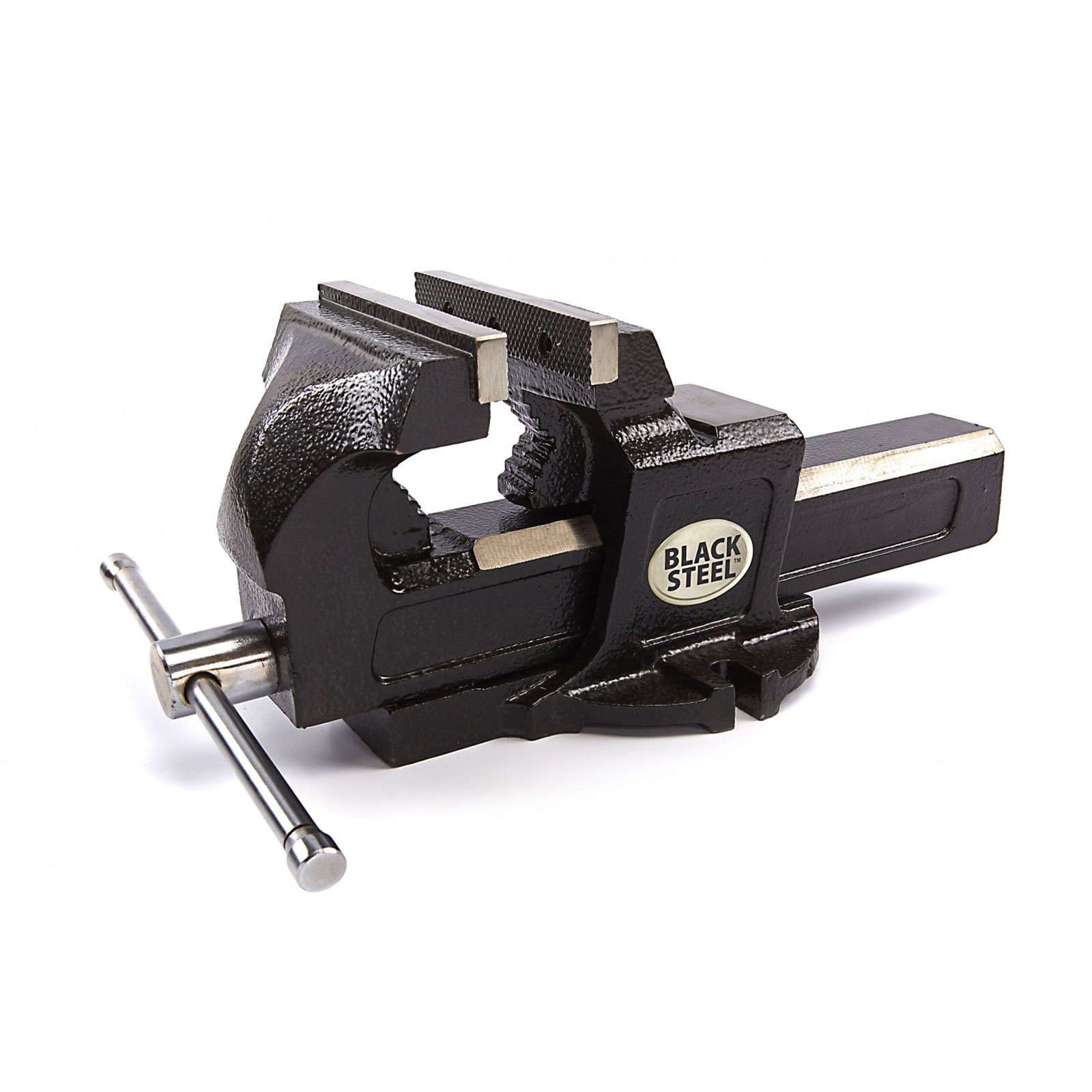 Weber GmbH Schraubstock Stahl-Schraubstock mit Rohrklemmung 200 mm, schwarz, Werkbankschraubstock feststehend