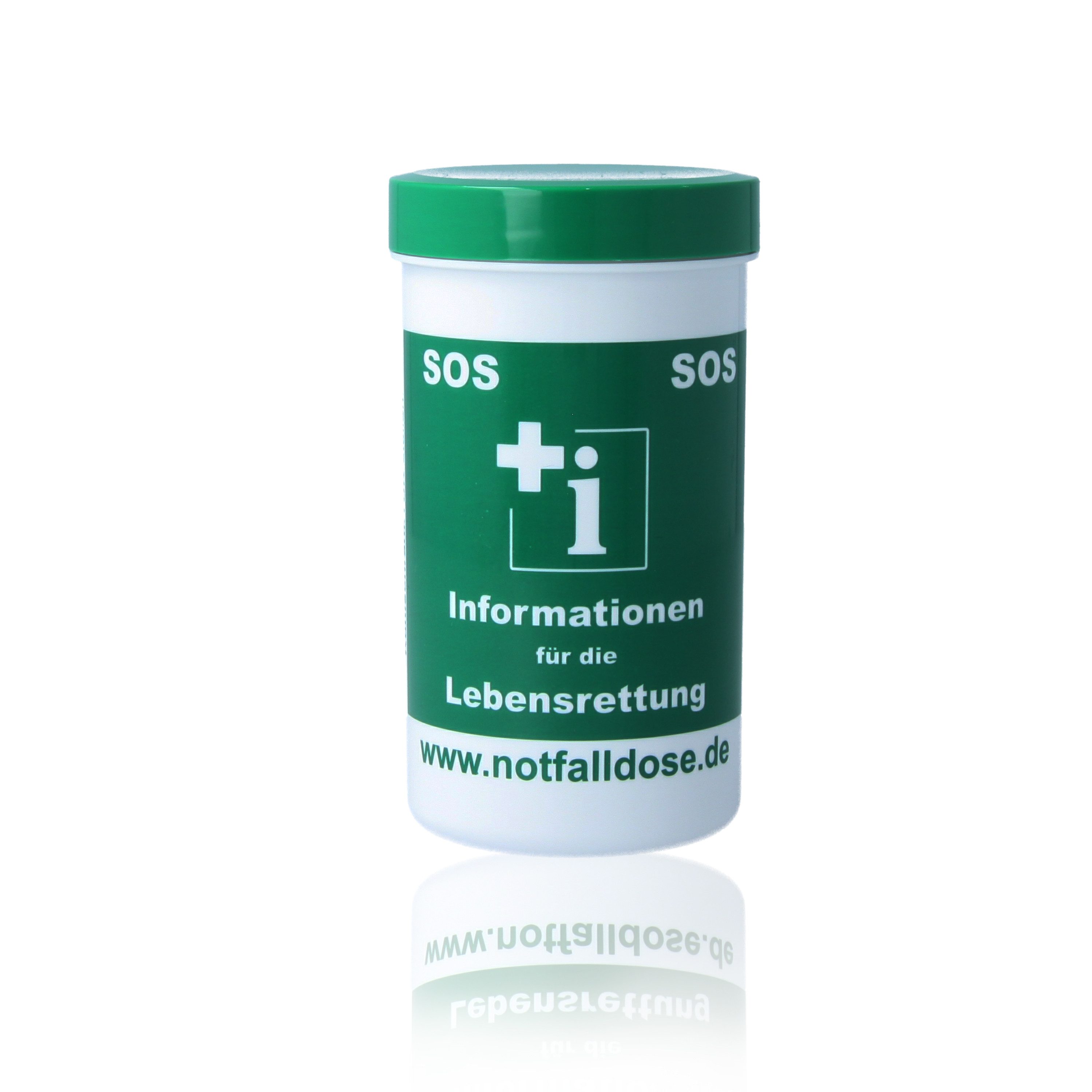 acavi Erste-Hilfe-Set Notfalldose SOS mit individual Notfall-Infoblatt und 2 Aufklebern, (Komplett-Set, 1 St), Lebensrettende Informationen griffbereit aufbewahren