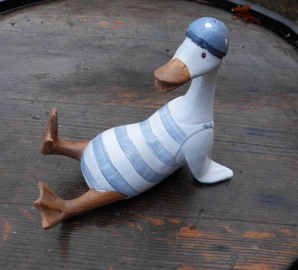 Deko-Impression Dekofigur Witzige Gans im Badeanzug Deko-Figur Statue Holz Handarbeit (1 St)