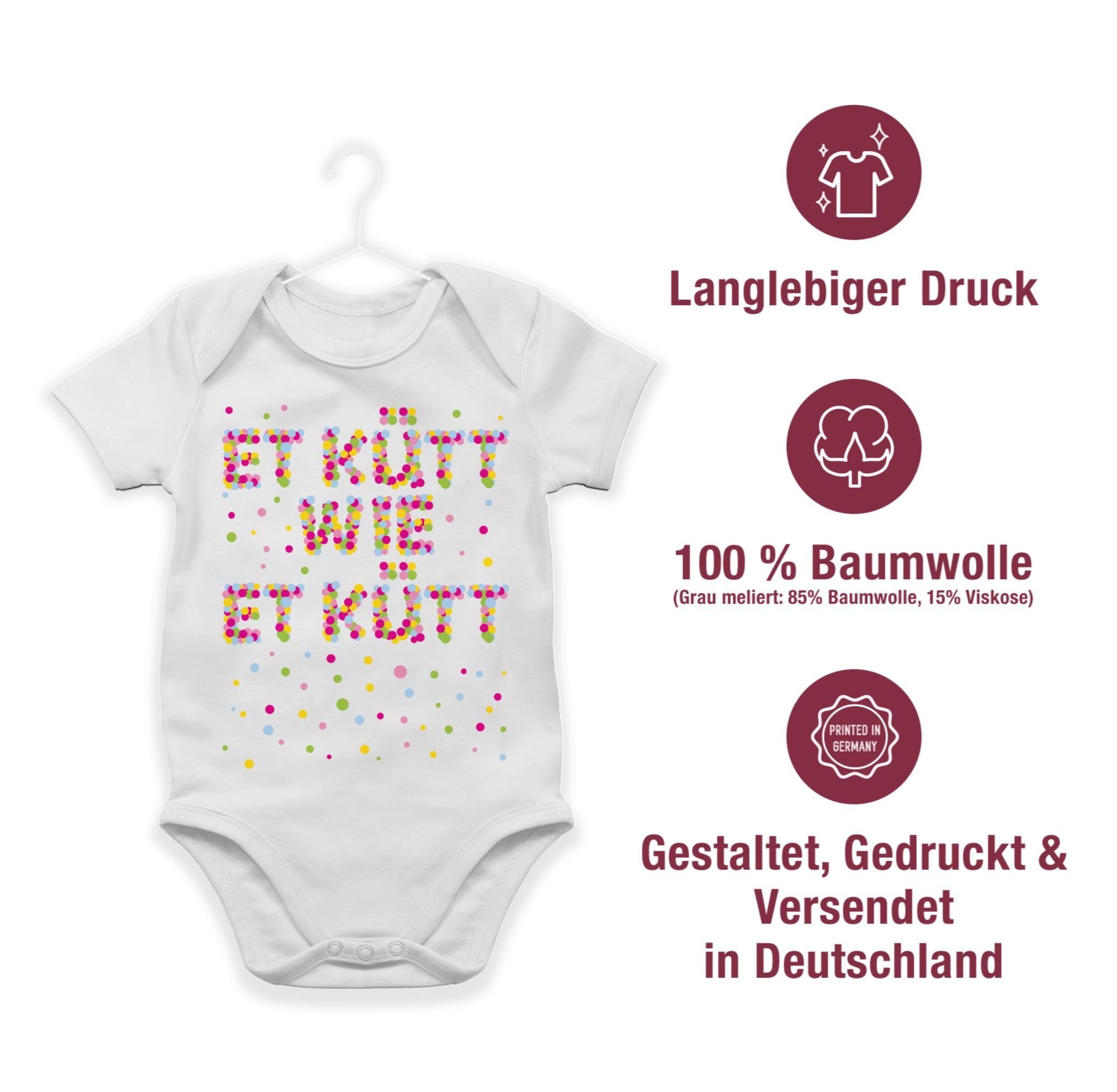 1 Köln wie Kölsch Shirtbody kütt Et - Shirtracer Konfetti et Grundgesetz & Fasching Kölner Echte Karneval kütt Weiß