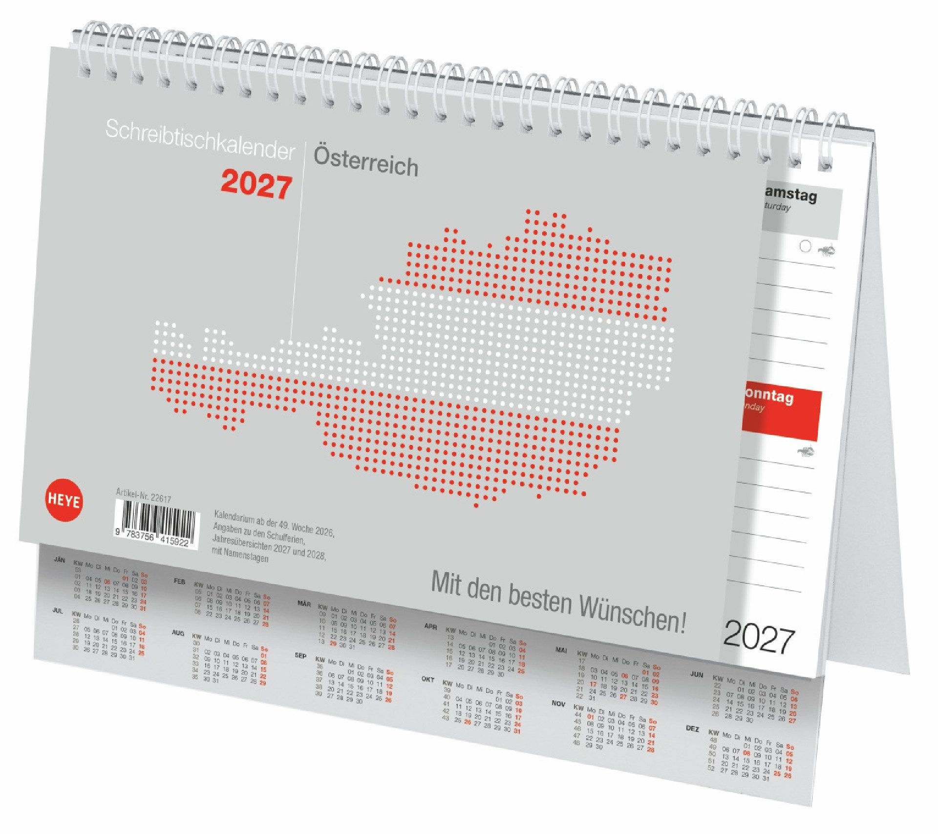 Tischkalender Schreibtischkalender Österreich klein 2027