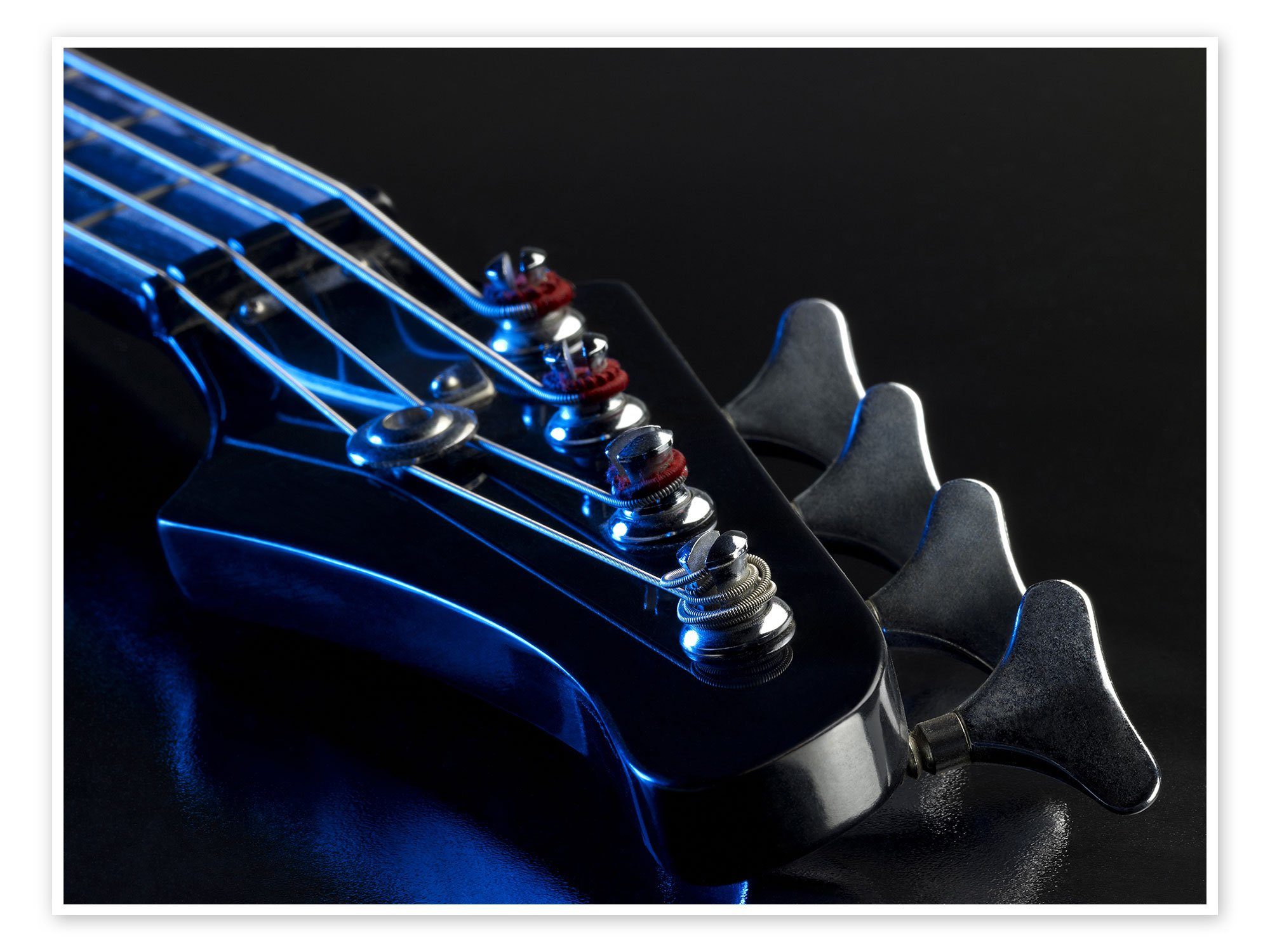 Posterlounge Poster Editors Choice, Detail einer Bass-Gitarre, Fotografie