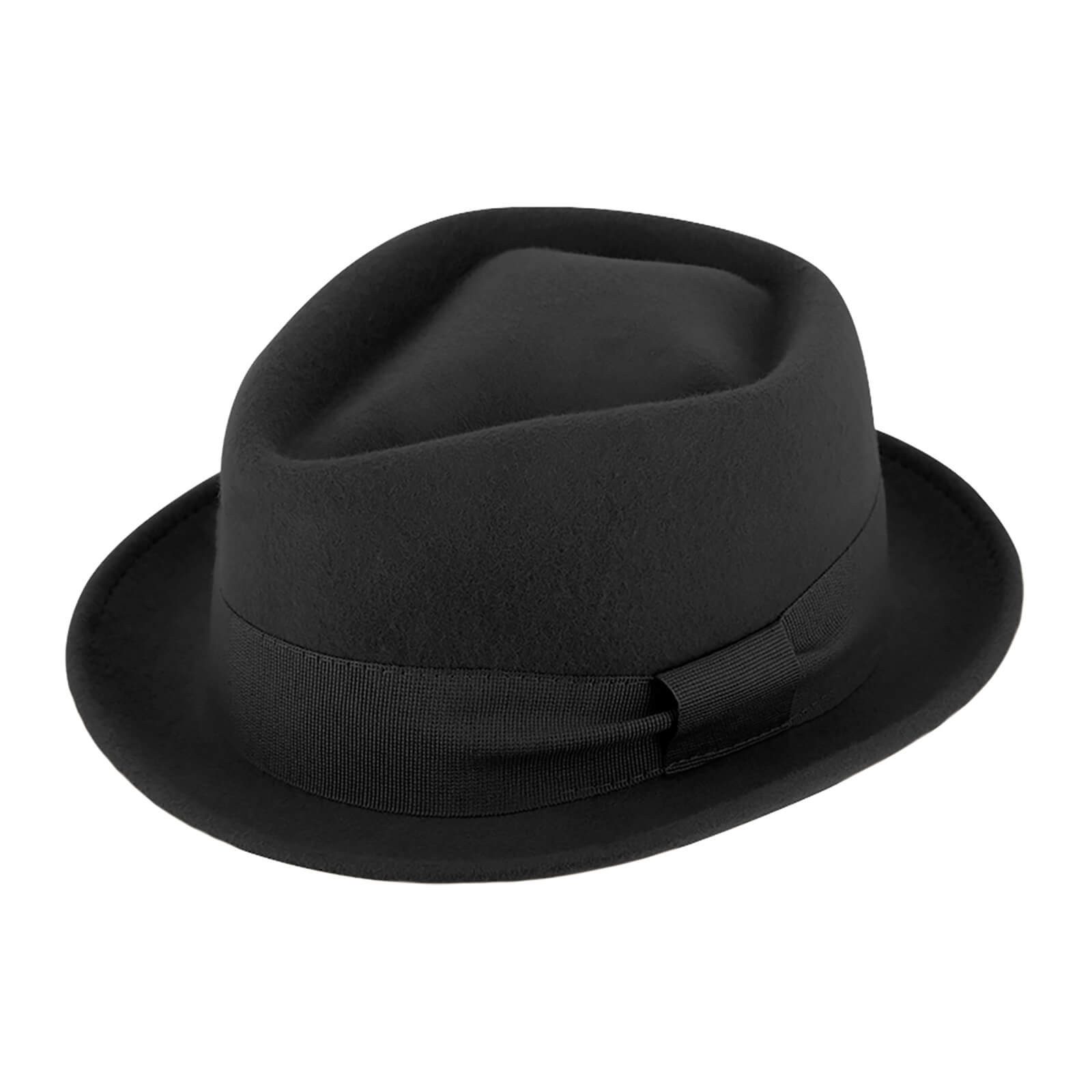 Fiebig Filzhut Fiebig Wollfilzhut Pork Pie Diamond uni Schwarz