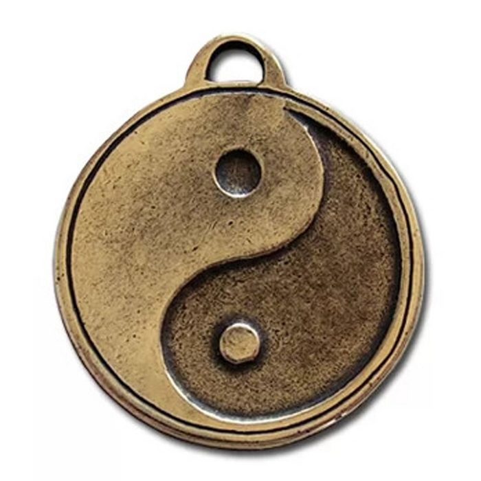 HOPLO Kettenanhänger Yin-Yang + Ba Gua Anhänger Schmuck - Ying Yang + Halsband 25x30mm