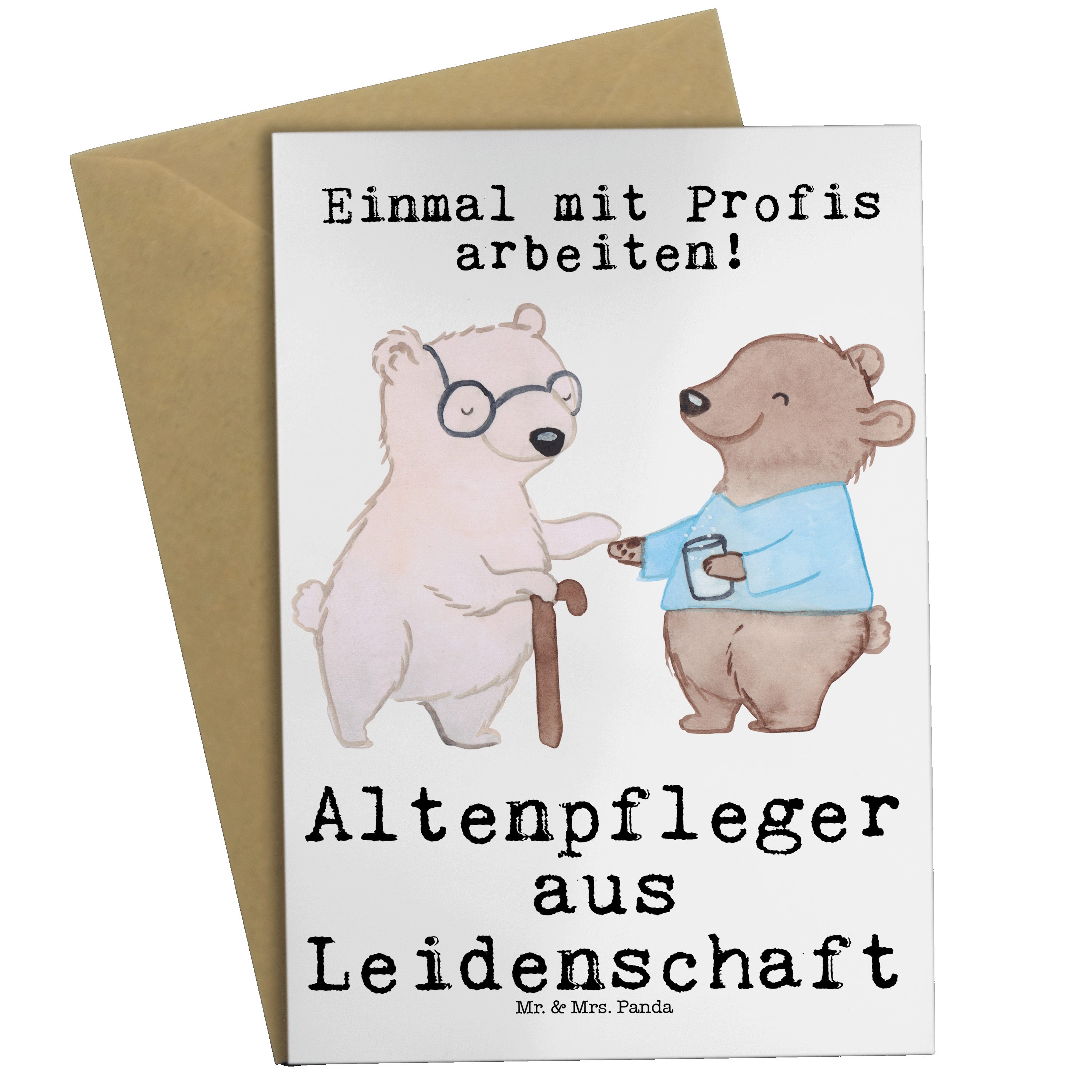 ᐅ Mr. & Mrs. Panda Grußkarte Altenpfleger Leidenschaft Weiß
