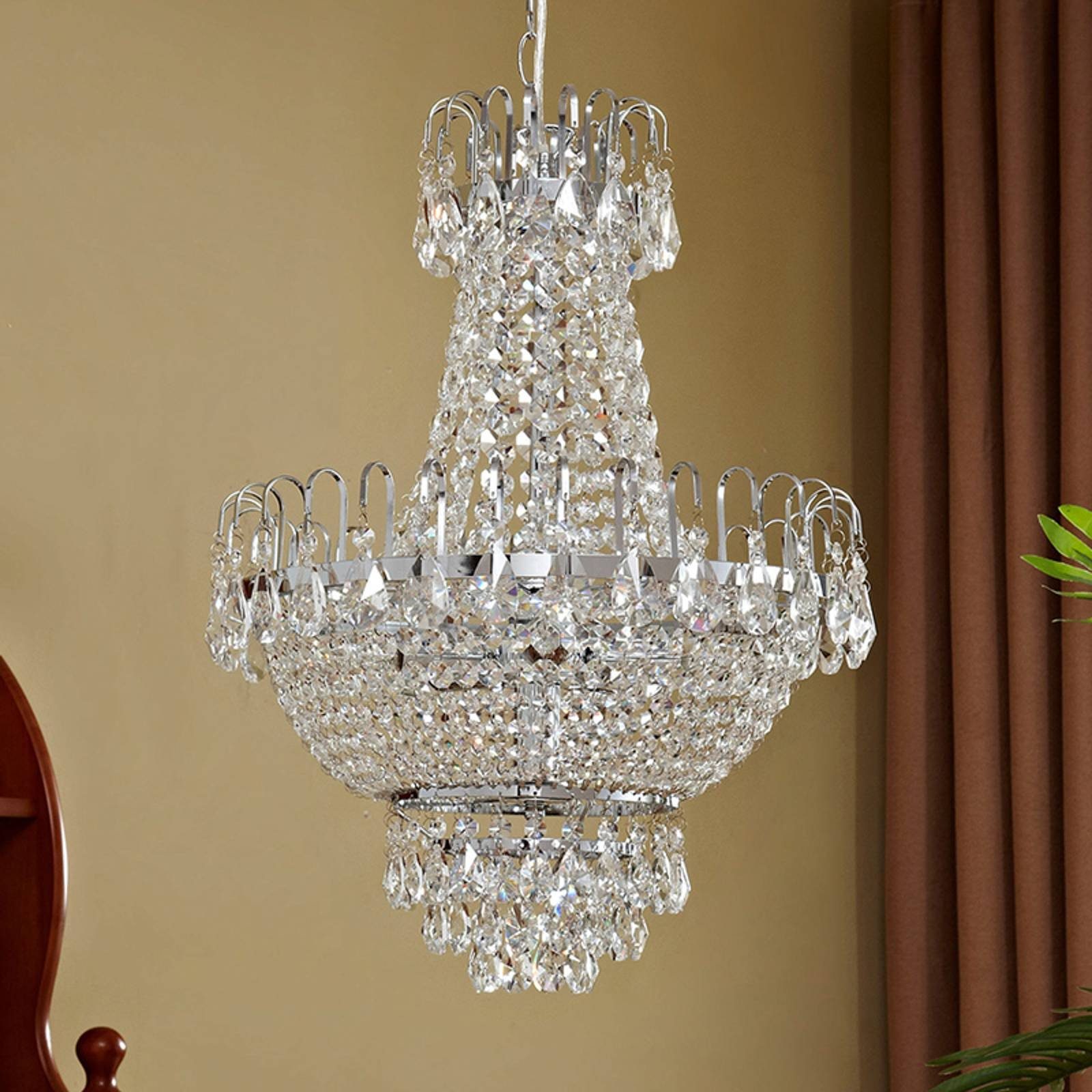 Lindby Kronleuchter Casparia, Transparent IP20, 5 x 40 W